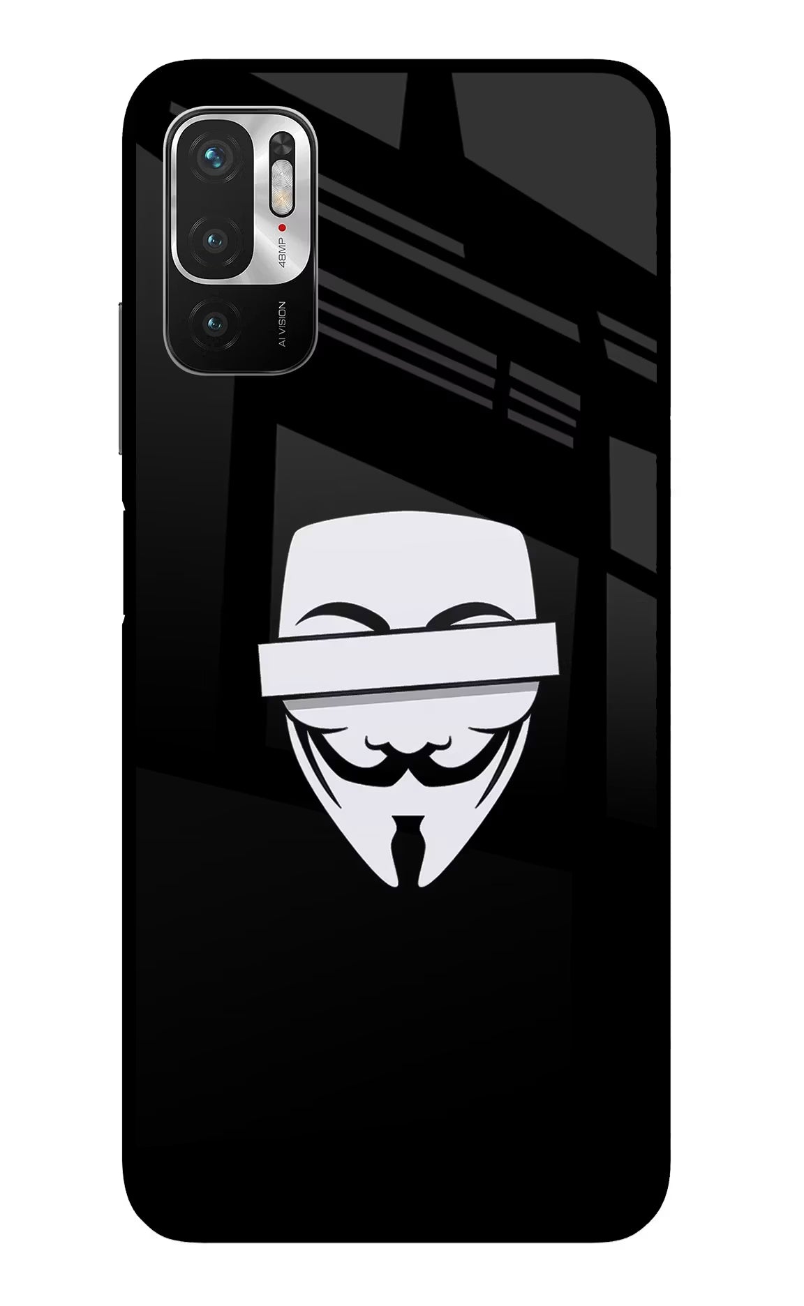 Anonymous Face Redmi Note 10T 5G Glass Case - Anonymous Face Redmi Note 10T 5G Glass Case Anonymous Face Redmi Note 10T 5G Glass Case