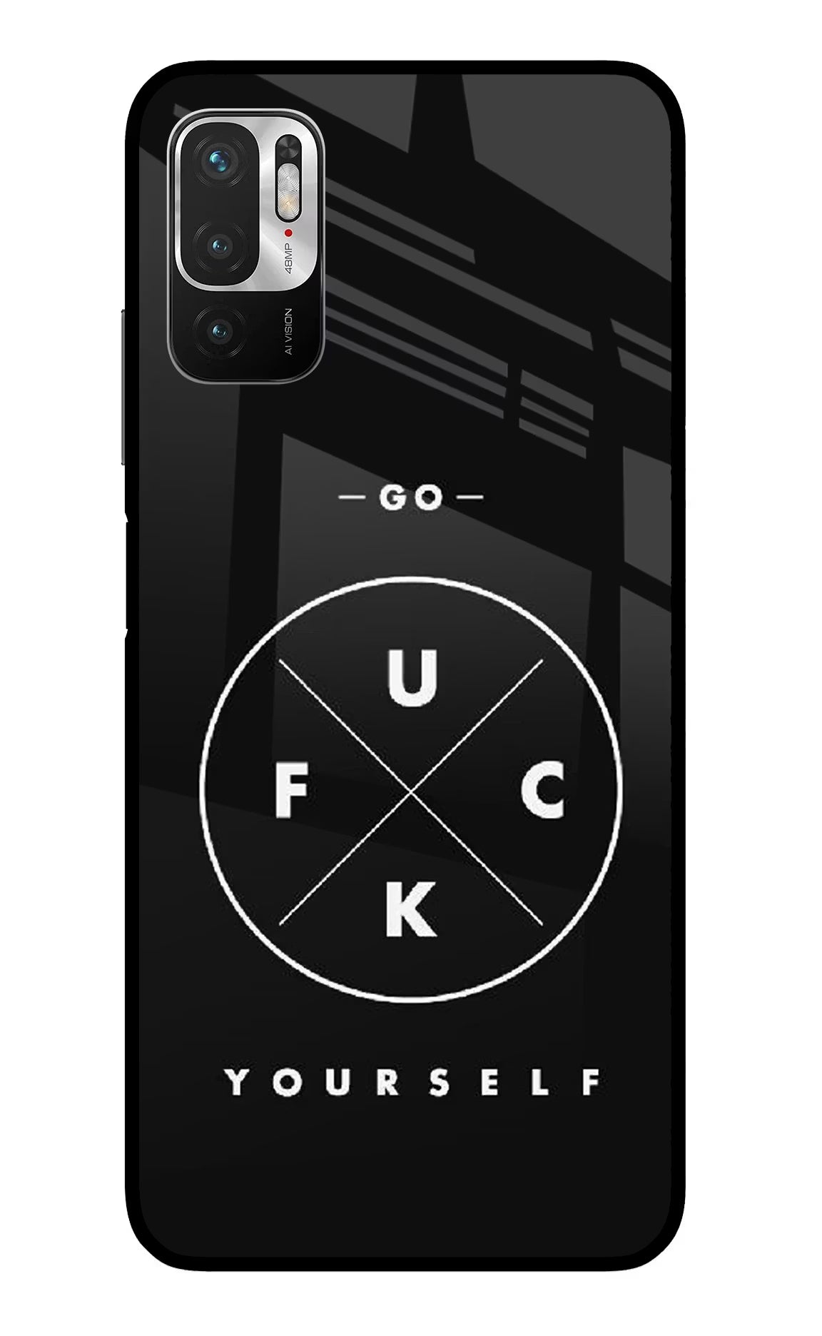 Go Fuck Yourself Redmi Note 10T 5G Back Cover - Go Fuck Yourself Redmi Note 10T 5G Glass Case Back Cover by Casekaro Go Fuck Yourself Redmi Note 10T 5G Glass Case Back Cover by Casekaro