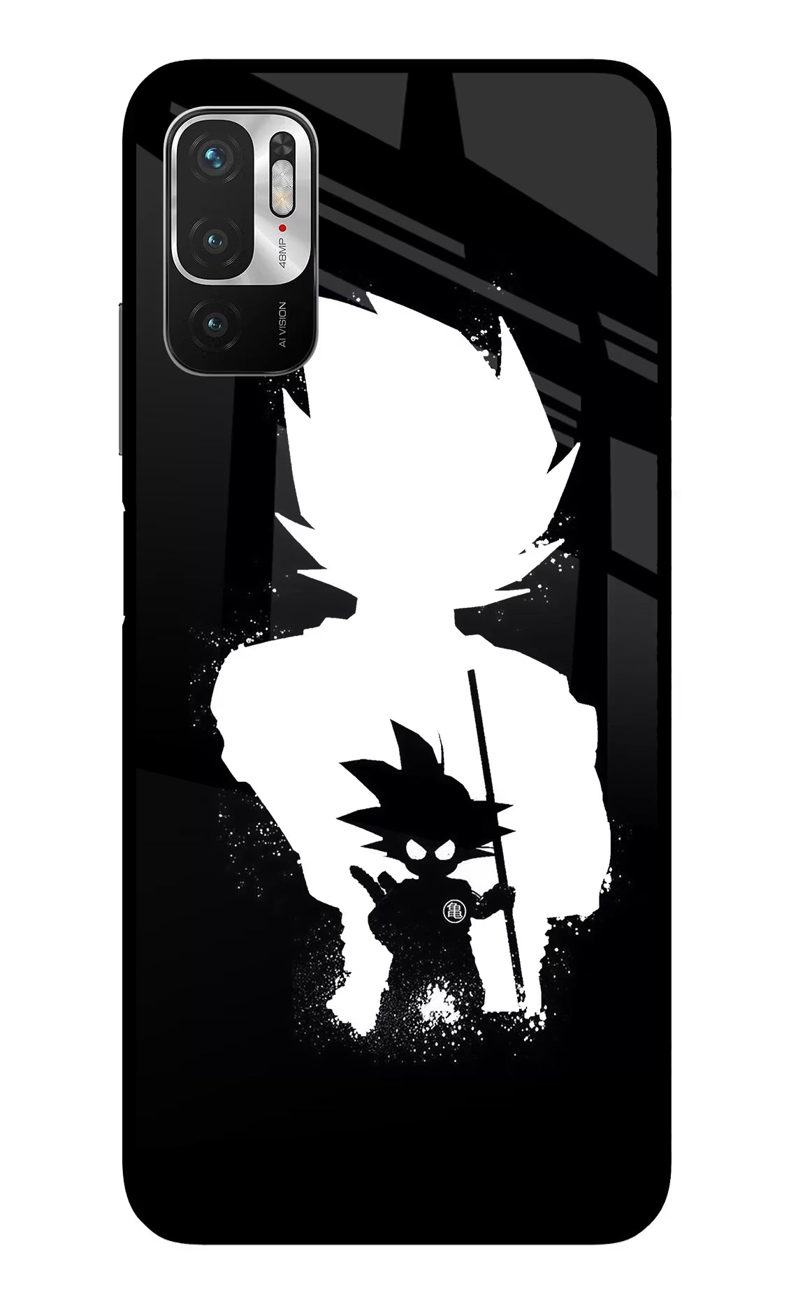 Goku Shadow Redmi Note 10T 5G Back Cover - Goku Shadow Redmi Note 10T 5G Glass Case Back Cover by Casekaro Goku Shadow Redmi Note 10T 5G Glass Case Back Cover by Casekaro
