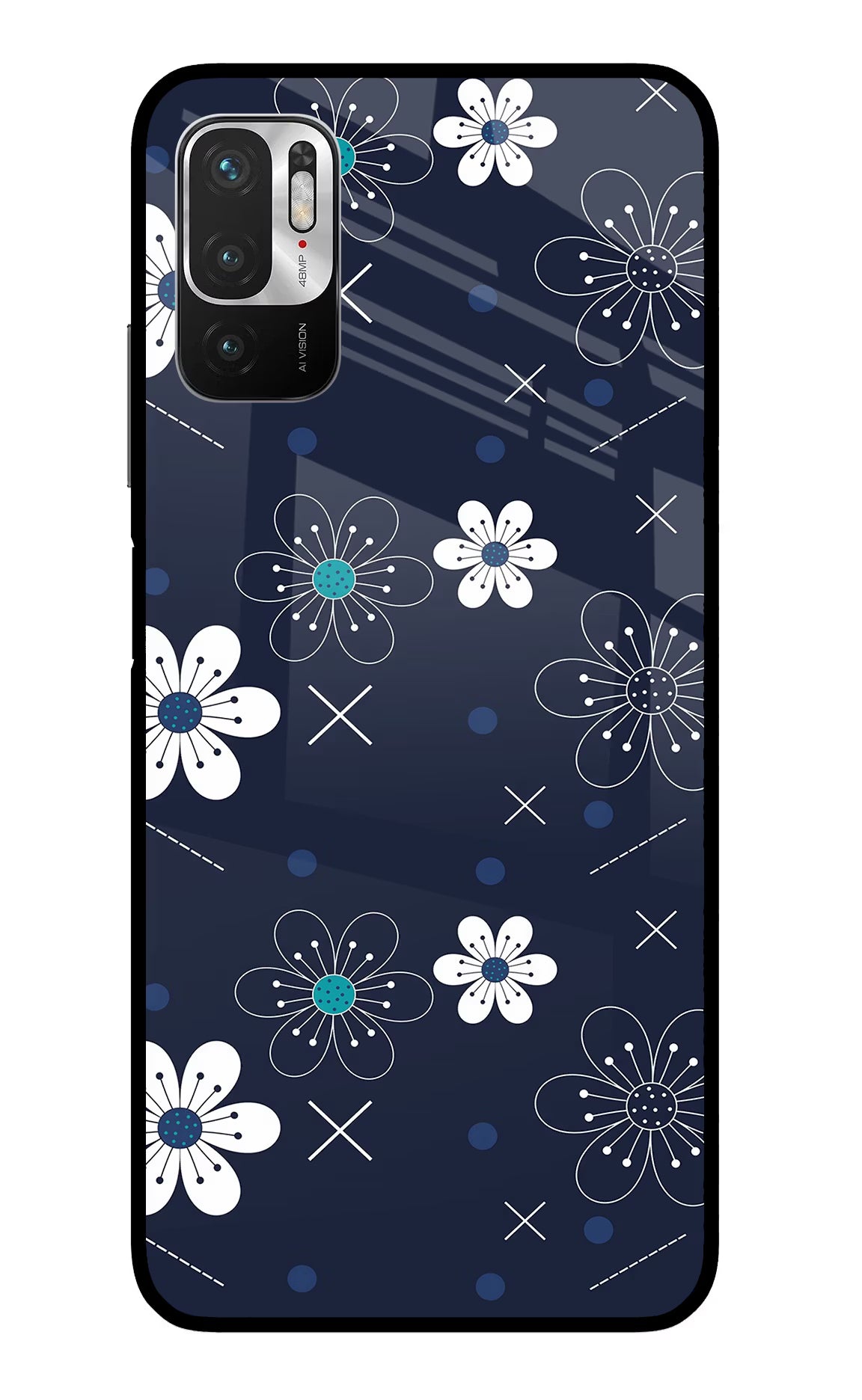Flowers Redmi Note 10T 5G Glass Case - Flowers Redmi Note 10T 5G Glass Case Flowers Redmi Note 10T 5G Glass Case