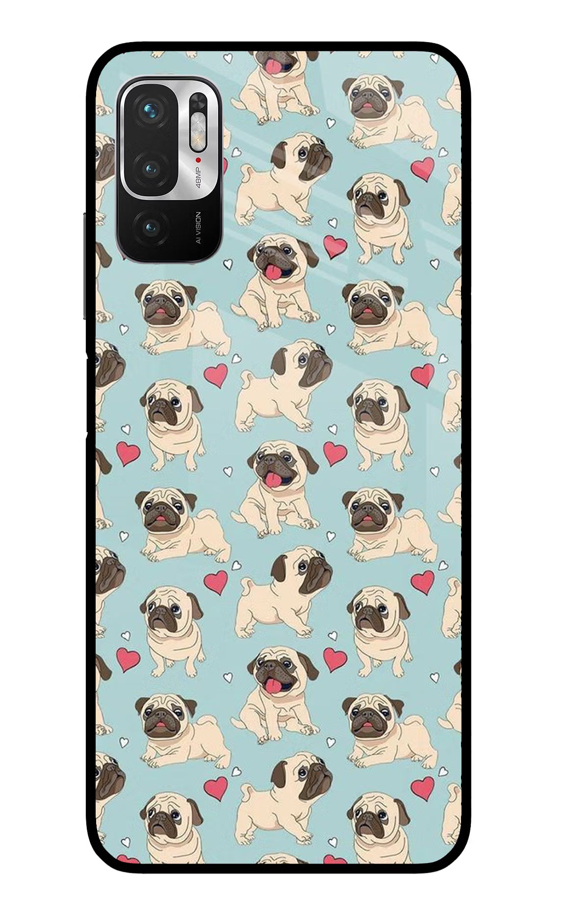 Pug Dog Redmi Note 10T 5G Back Cover - Pug Dog Redmi Note 10T 5G Glass Case Back Cover by Casekaro Pug Dog Redmi Note 10T 5G Glass Case Back Cover by Casekaro