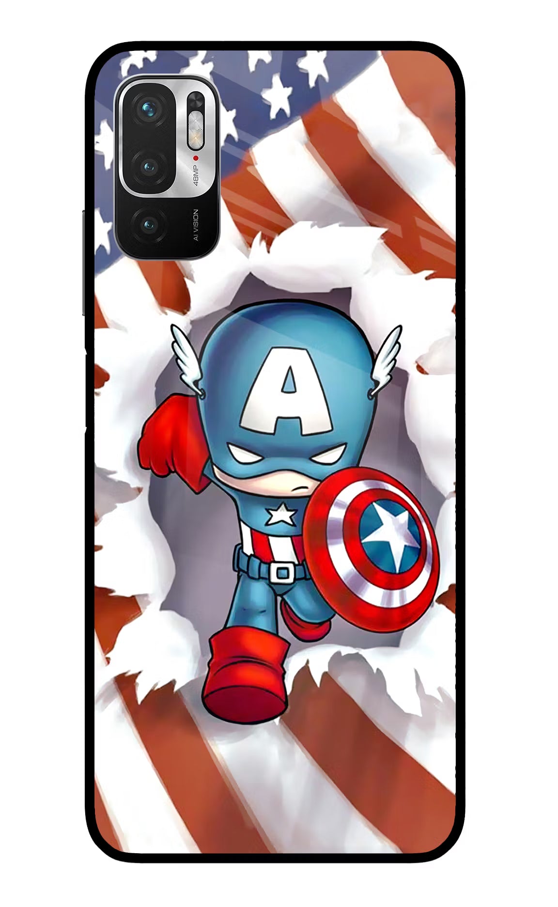 Captain America Redmi Note 10T 5G Glass Case - Captain America Redmi Note 10T 5G Glass Case Captain America Redmi Note 10T 5G Glass Case