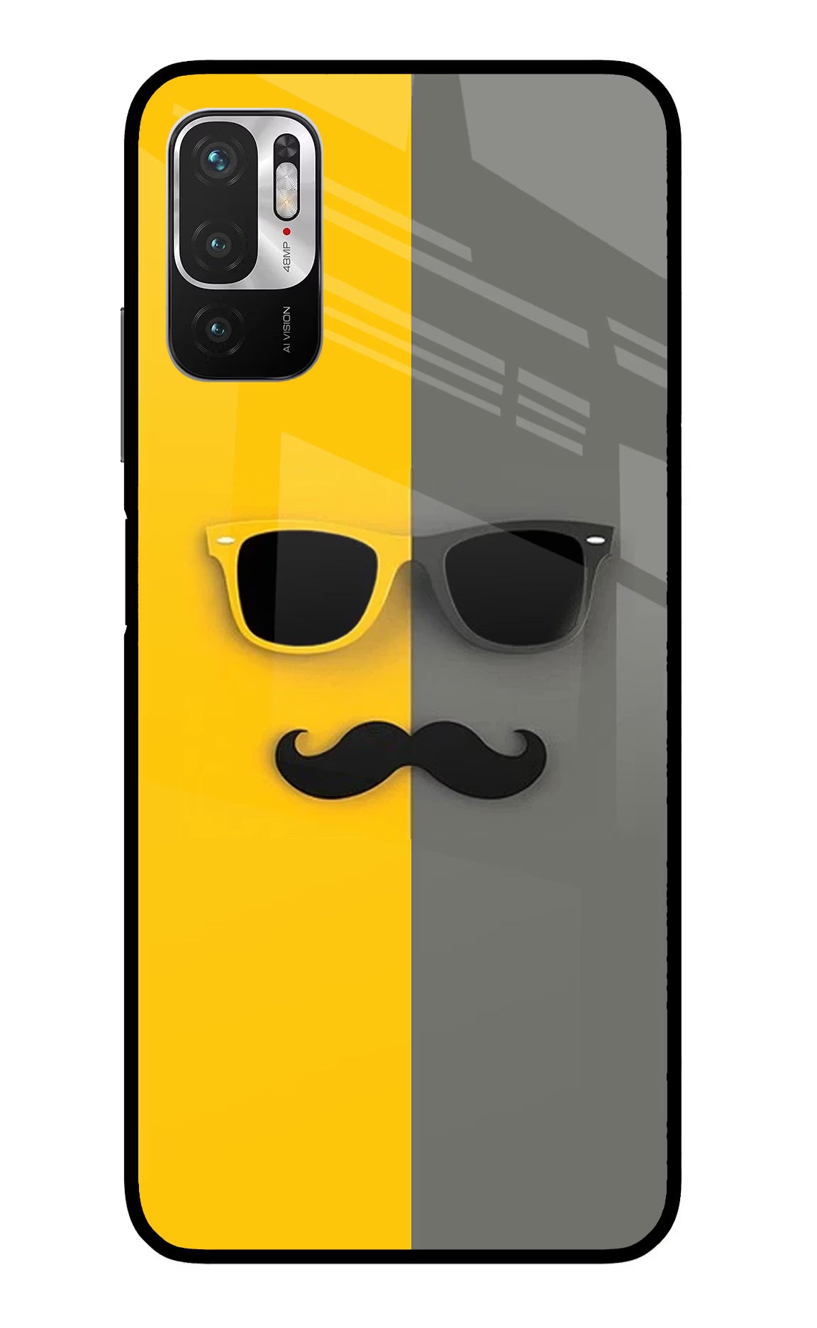 Sunglasses with Mustache Redmi Note 10T 5G Glass Case - Sunglasses with Mustache Redmi Note 10T 5G Glass Case Sunglasses with Mustache Redmi Note 10T 5G Glass Case