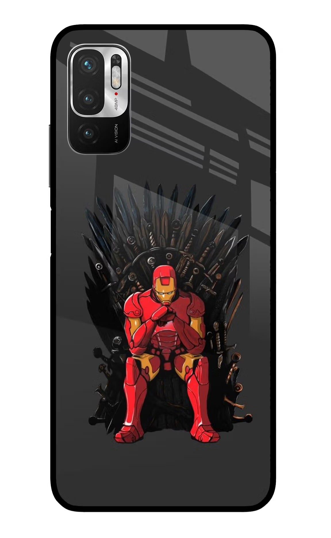 Ironman Throne Redmi Note 10T 5G Glass Case - Ironman Throne Redmi Note 10T 5G Glass Case Ironman Throne Redmi Note 10T 5G Glass Case