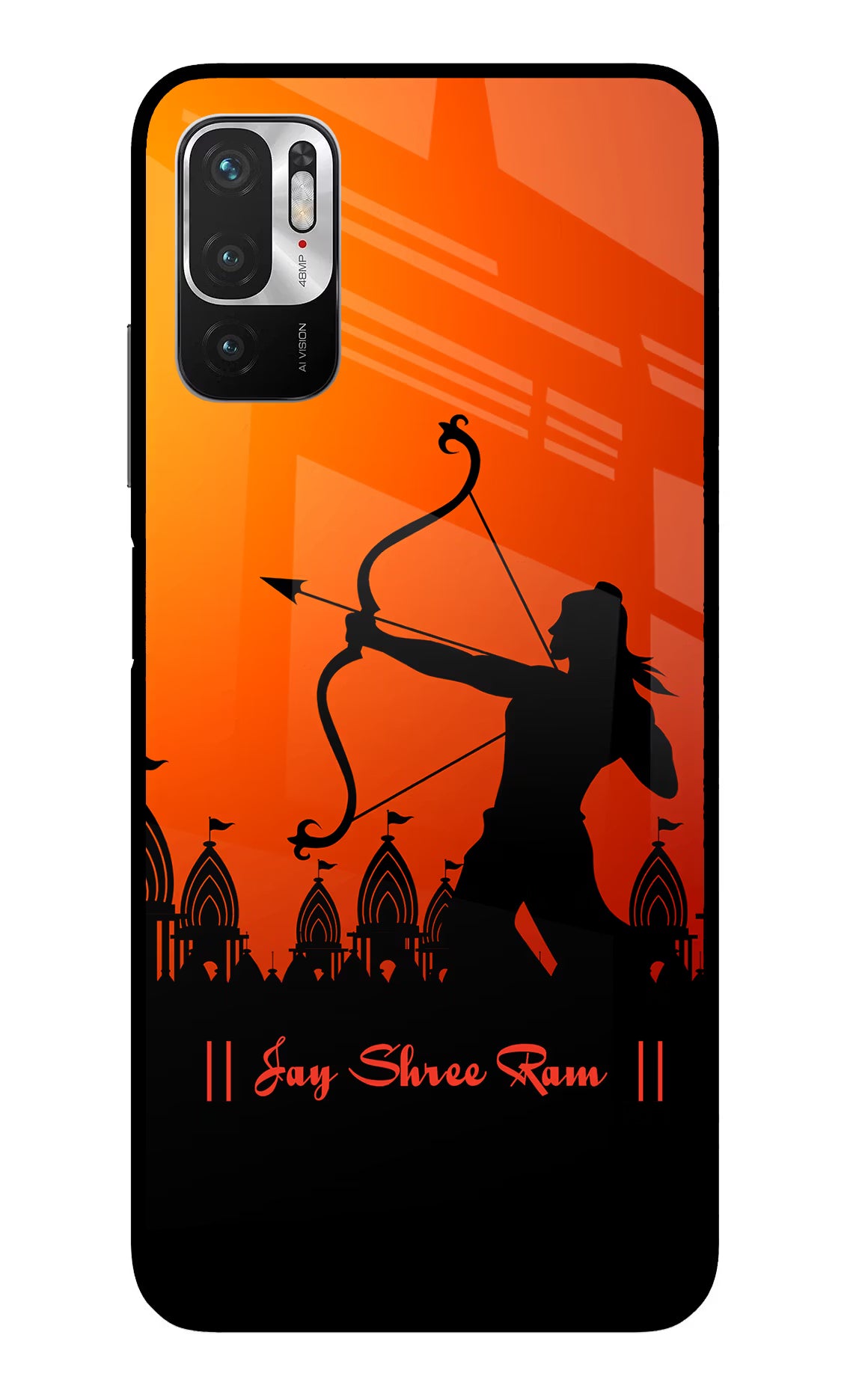 Lord Ram - 4 Redmi Note 10T 5G Back Cover - Lord Ram - 4 Redmi Note 10T 5G Glass Case Back Cover by Casekaro Lord Ram - 4 Redmi Note 10T 5G Glass Case Back Cover by Casekaro