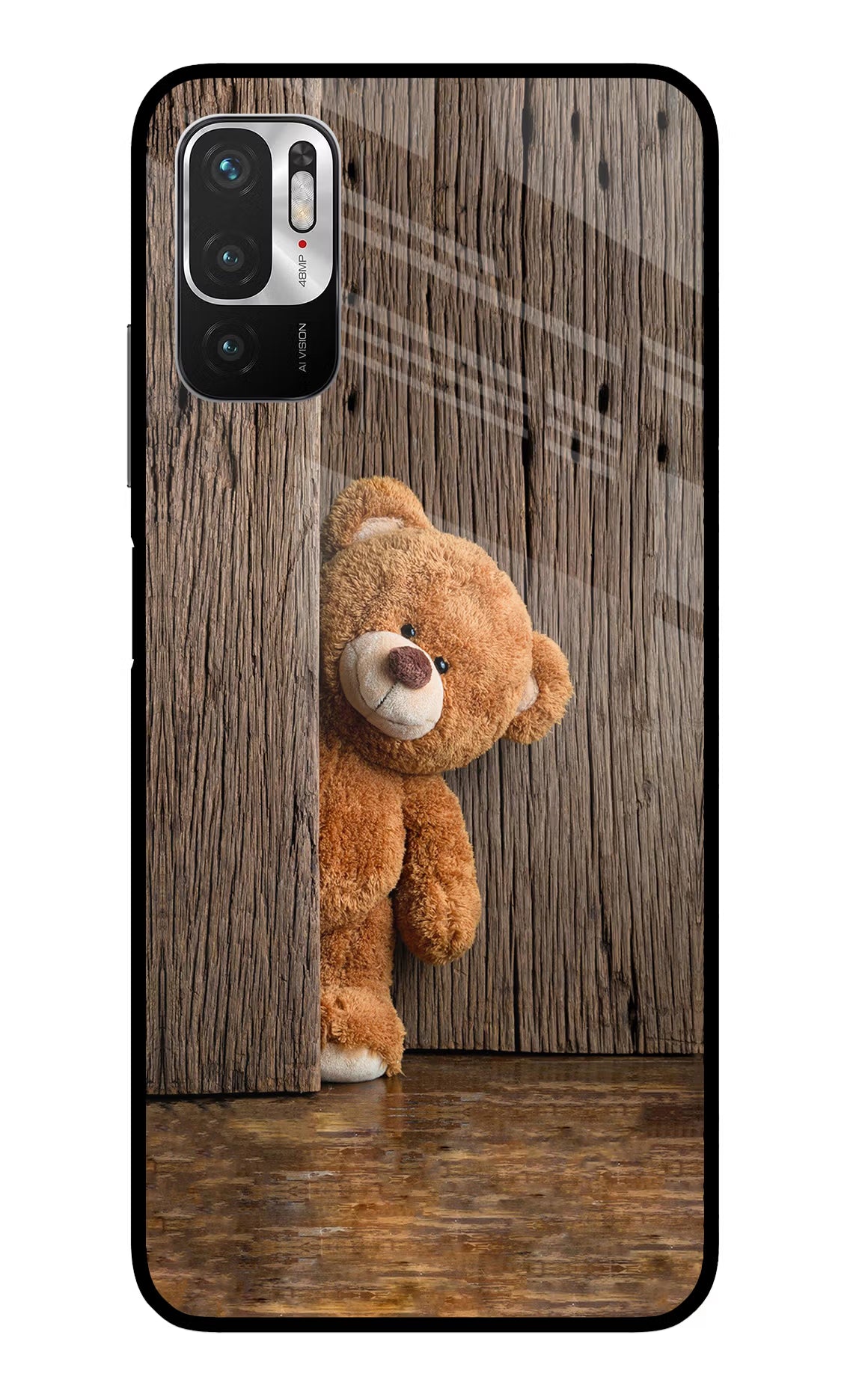 Teddy Wooden Redmi Note 10T 5G Glass Case - Teddy Wooden Redmi Note 10T 5G Glass Case Teddy Wooden Redmi Note 10T 5G Glass Case