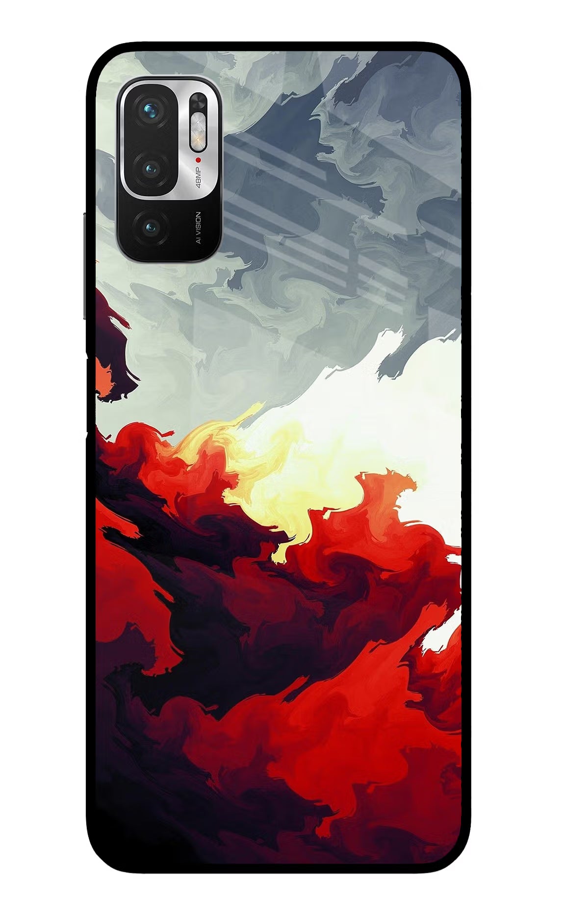 Fire Cloud Redmi Note 10T 5G Back Cover - Fire Cloud Redmi Note 10T 5G Glass Case Back Cover by Casekaro Fire Cloud Redmi Note 10T 5G Glass Case Back Cover by Casekaro