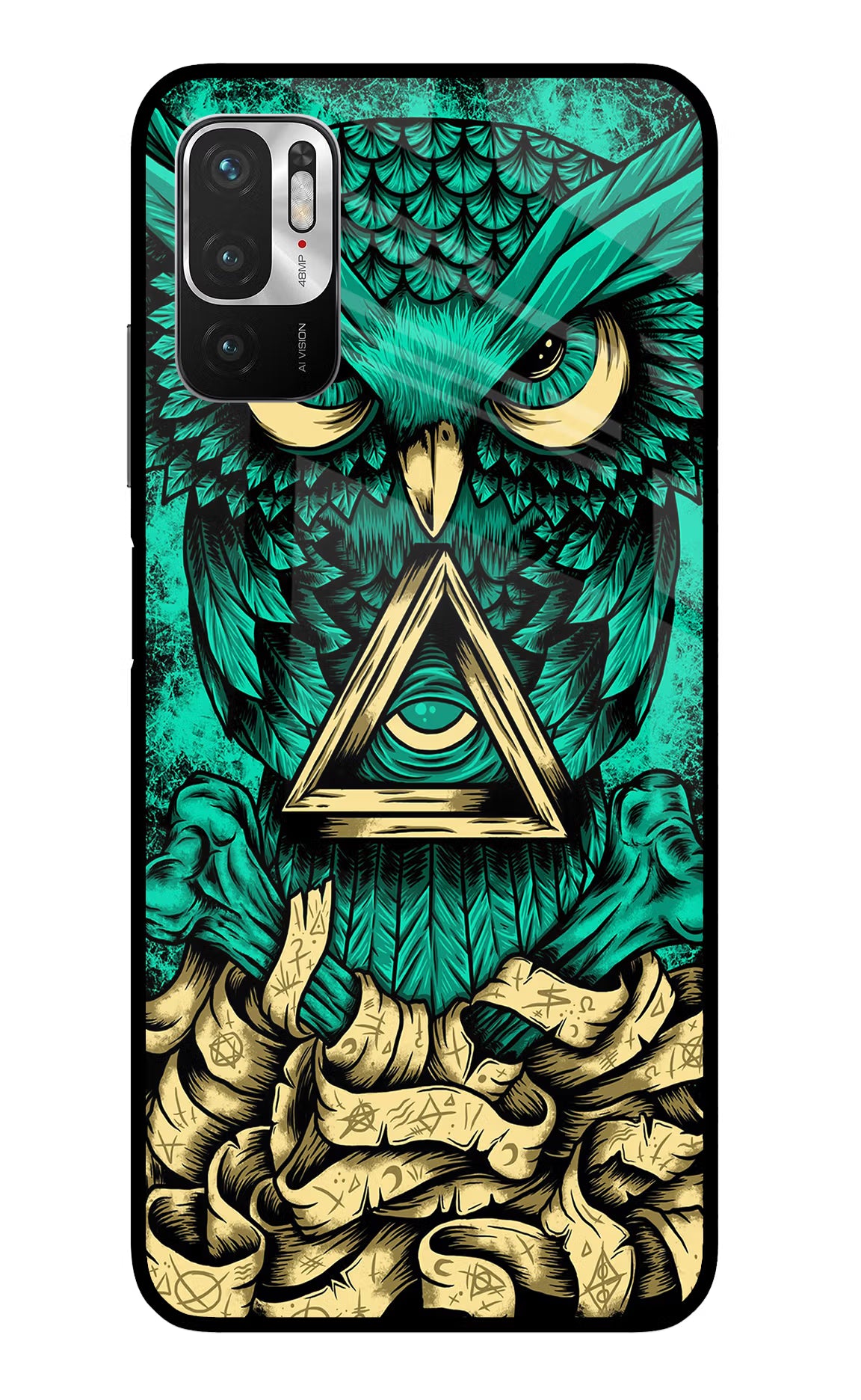 Green Owl Redmi Note 10T 5G Glass Case - Green Owl Redmi Note 10T 5G Glass Case Green Owl Redmi Note 10T 5G Glass Case