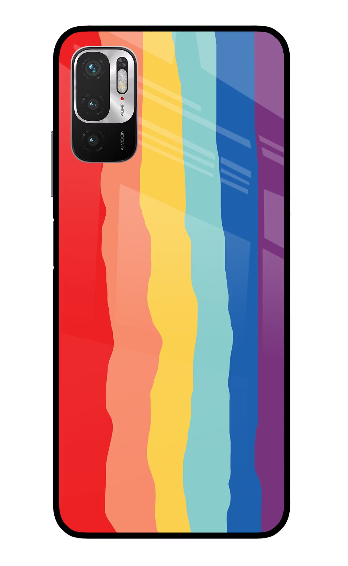 Rainbow Redmi Note 10T 5G Back Cover - Rainbow Redmi Note 10T 5G Glass Case Back Cover by Casekaro Rainbow Redmi Note 10T 5G Glass Case Back Cover by Casekaro