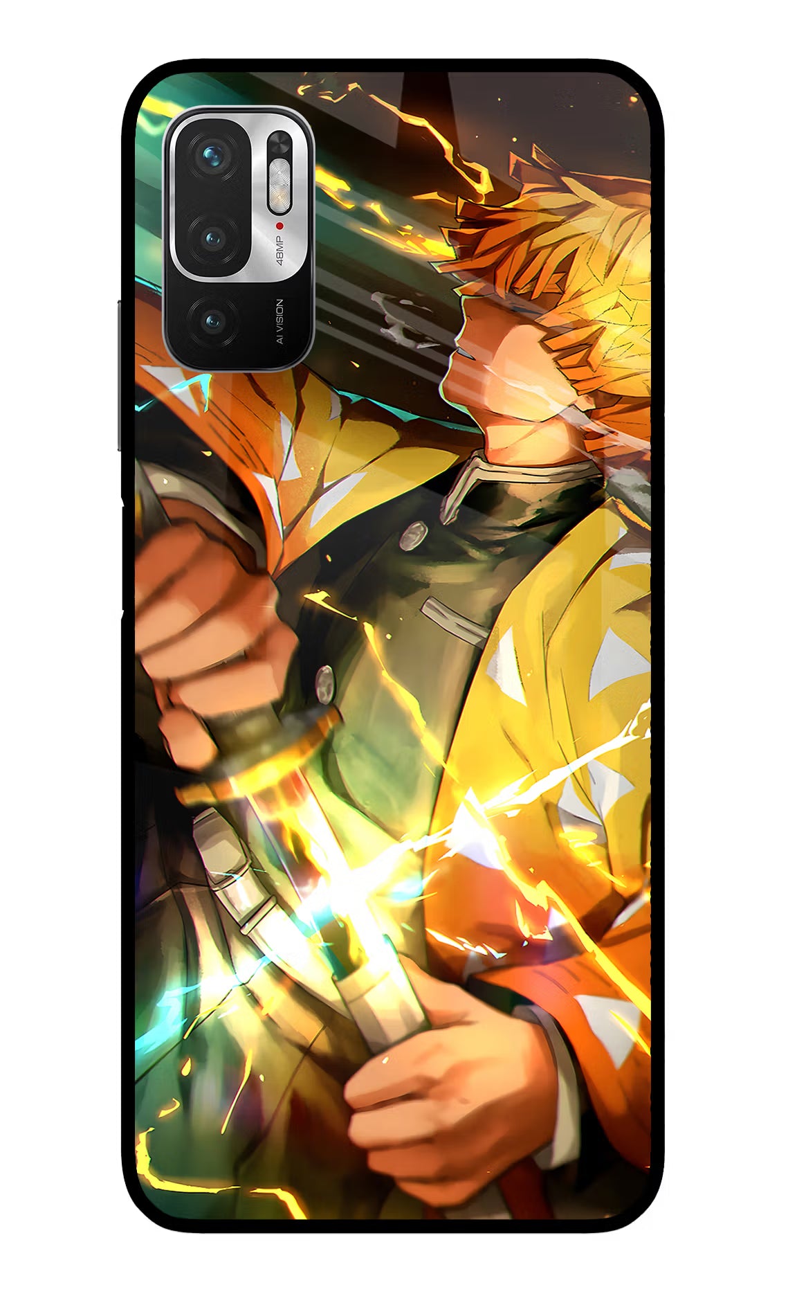 Demon Slayer Redmi Note 10T 5G Back Cover - Demon Slayer Redmi Note 10T 5G Glass Case Back Cover by Casekaro Demon Slayer Redmi Note 10T 5G Glass Case Back Cover by Casekaro