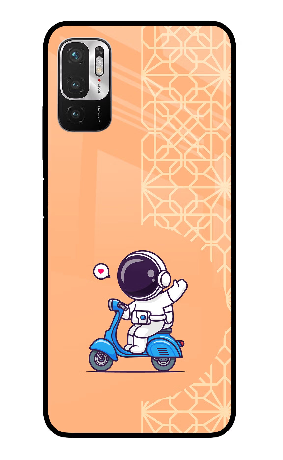 Cute Astronaut Riding Redmi Note 10T 5G Glass Case - Cute Astronaut Riding Redmi Note 10T 5G Glass Case Cute Astronaut Riding Redmi Note 10T 5G Glass Case