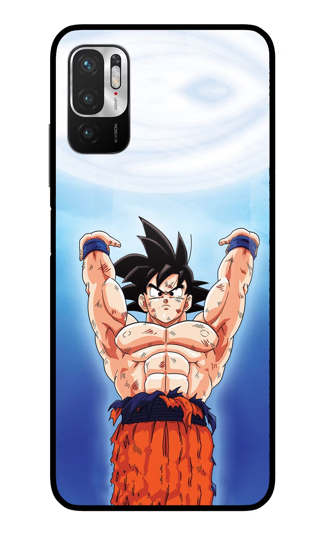 Goku Power Redmi Note 10T 5G Back Cover - Goku Power Redmi Note 10T 5G Glass Case Back Cover by Casekaro Goku Power Redmi Note 10T 5G Glass Case Back Cover by Casekaro