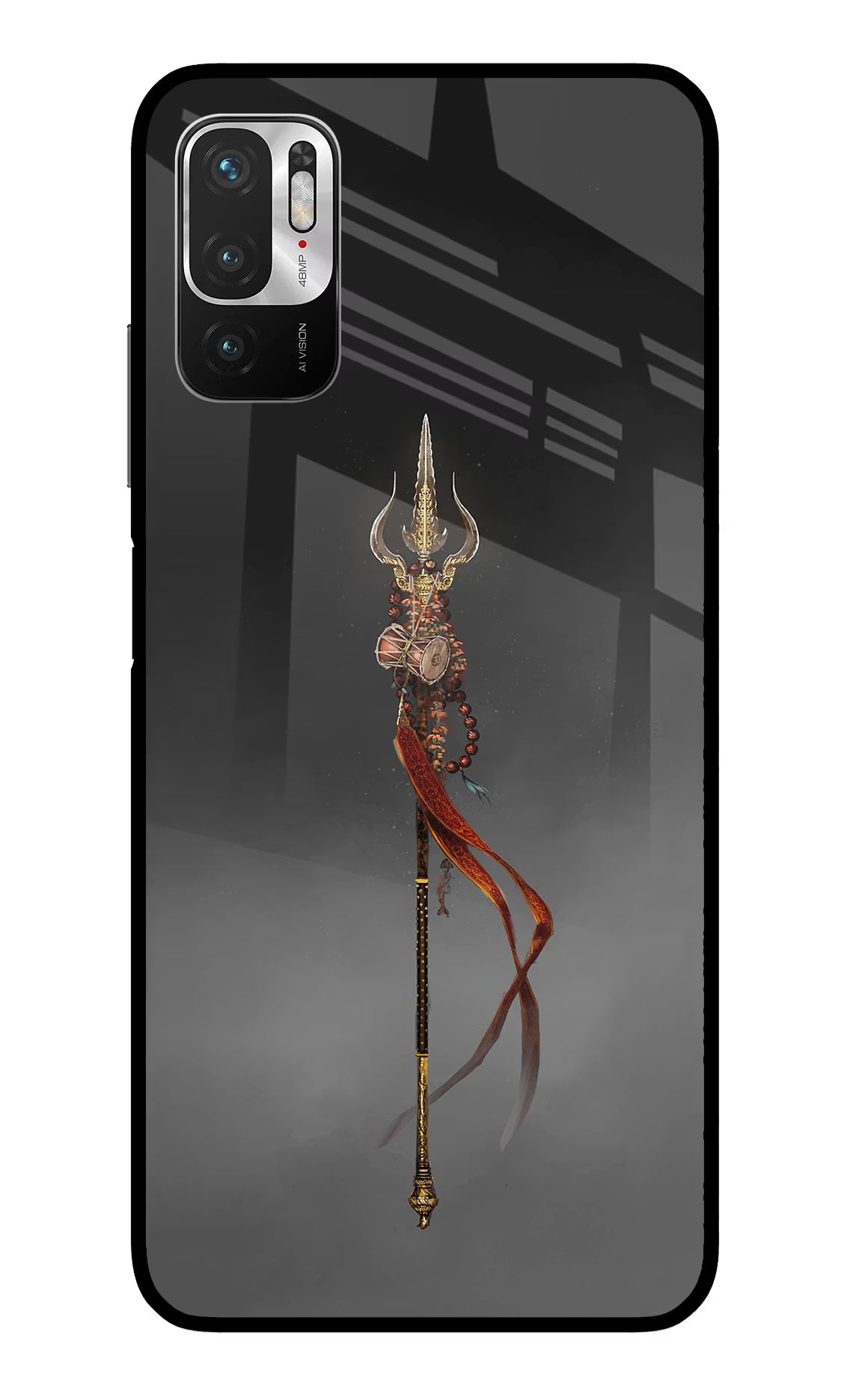 Shiv Trishul Redmi Note 10T 5G Back Cover - Shiv Trishul Redmi Note 10T 5G Glass Case Back Cover by Casekaro Shiv Trishul Redmi Note 10T 5G Glass Case Back Cover by Casekaro