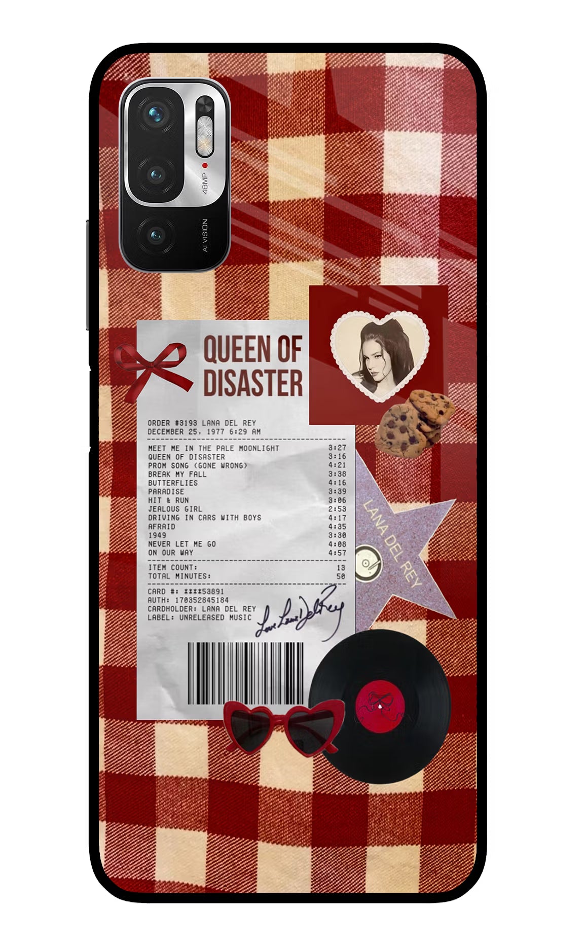 Queen of Disaster Redmi Note 10T 5G Back Cover - Queen of Disaster Redmi Note 10T 5G Glass Case Back Cover by Casekaro Queen of Disaster Redmi Note 10T 5G Glass Case Back Cover by Casekaro