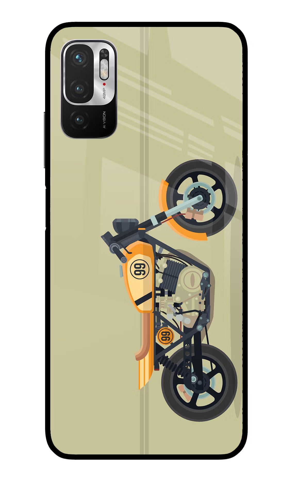 Vertical Speedster Redmi Note 10T 5G Glass Case - Vertical Speedster Redmi Note 10T 5G Glass Case Vertical Speedster Redmi Note 10T 5G Glass Case