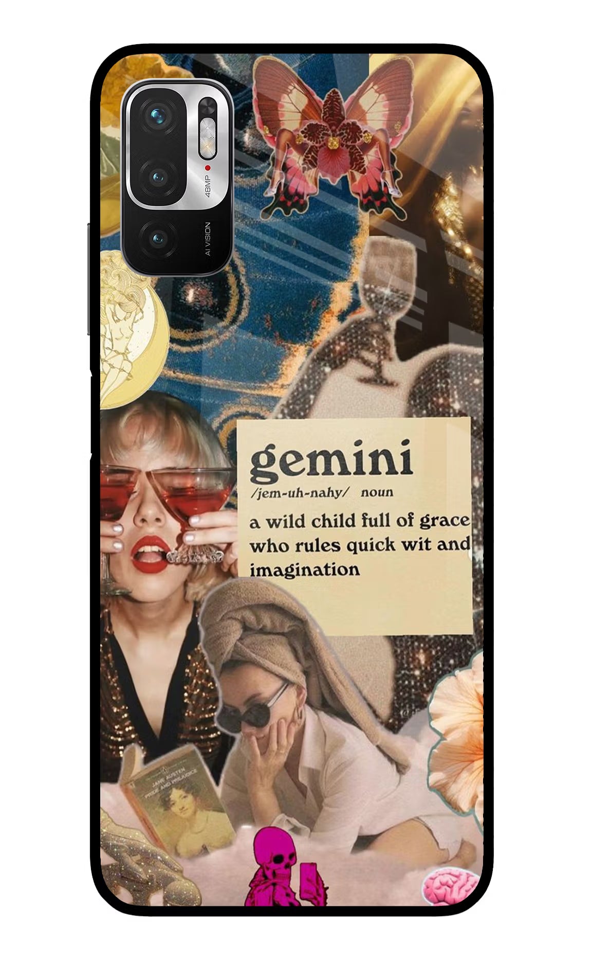 Gemini Zodiac Redmi Note 10T 5G Back Cover - Gemini Zodiac Redmi Note 10T 5G Glass Case Back Cover by Casekaro Gemini Zodiac Redmi Note 10T 5G Glass Case Back Cover by Casekaro