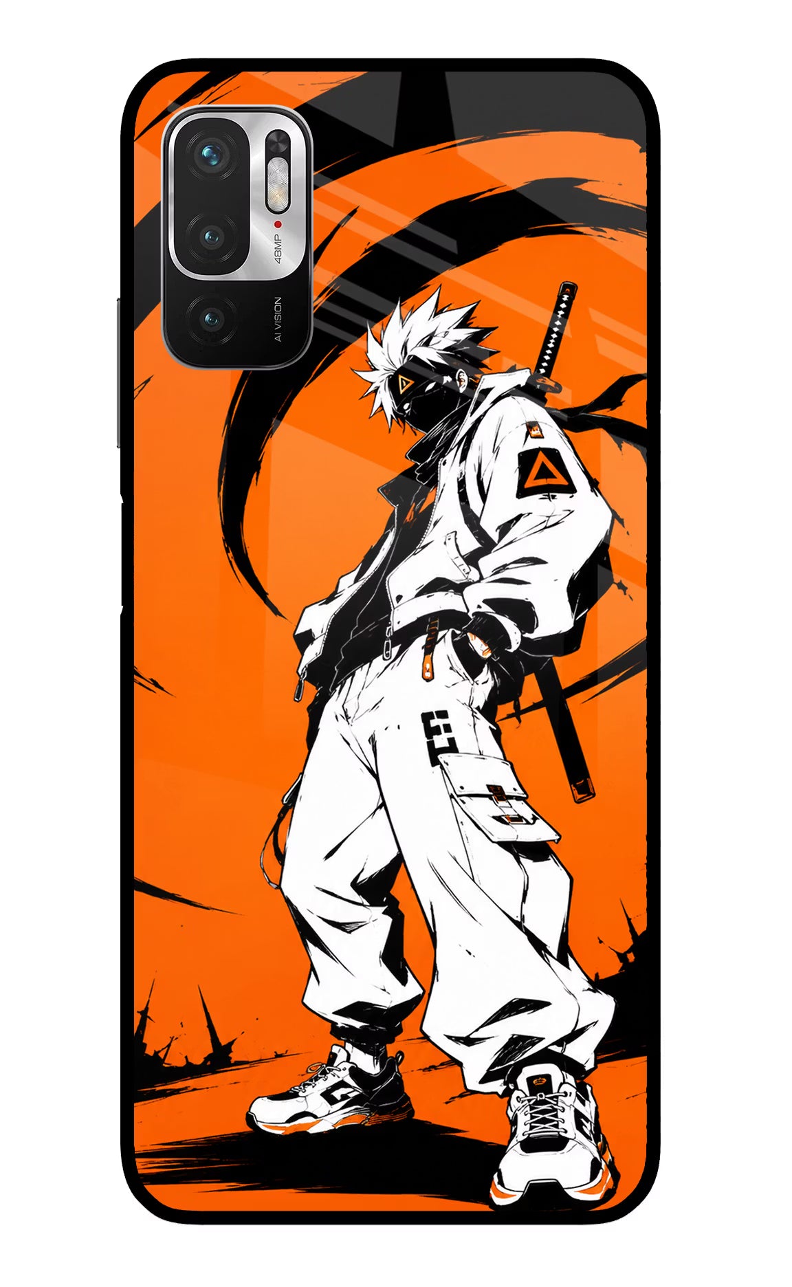 Street Samurai Redmi Note 10T 5G Back Cover - Street Samurai Redmi Note 10T 5G Glass Case Back Cover by Casekaro Street Samurai Redmi Note 10T 5G Glass Case Back Cover by Casekaro