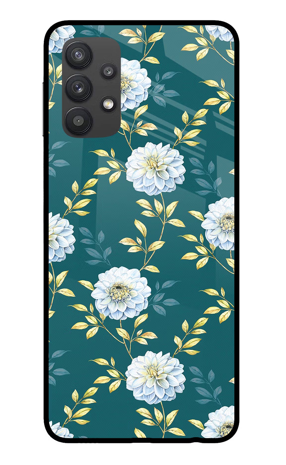 Flowers Samsung M32 5G Glass Case - Flowers Samsung M32 5G Glass Case Flowers Samsung M32 5G Glass Case