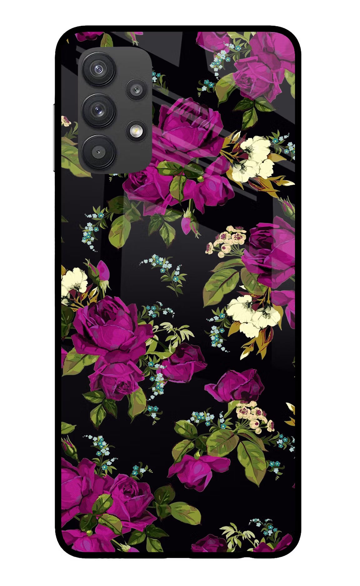 Flowers Samsung M32 5G Glass Case - Flowers Samsung M32 5G Glass Case Flowers Samsung M32 5G Glass Case