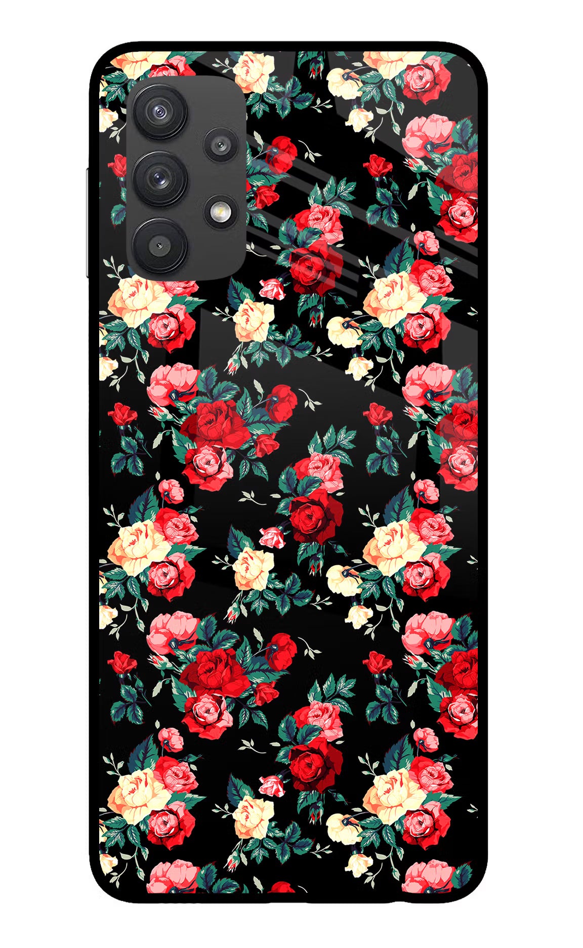 Rose Pattern Samsung M32 5G Glass Case - Rose Pattern Samsung M32 5G Glass Case Rose Pattern Samsung M32 5G Glass Case