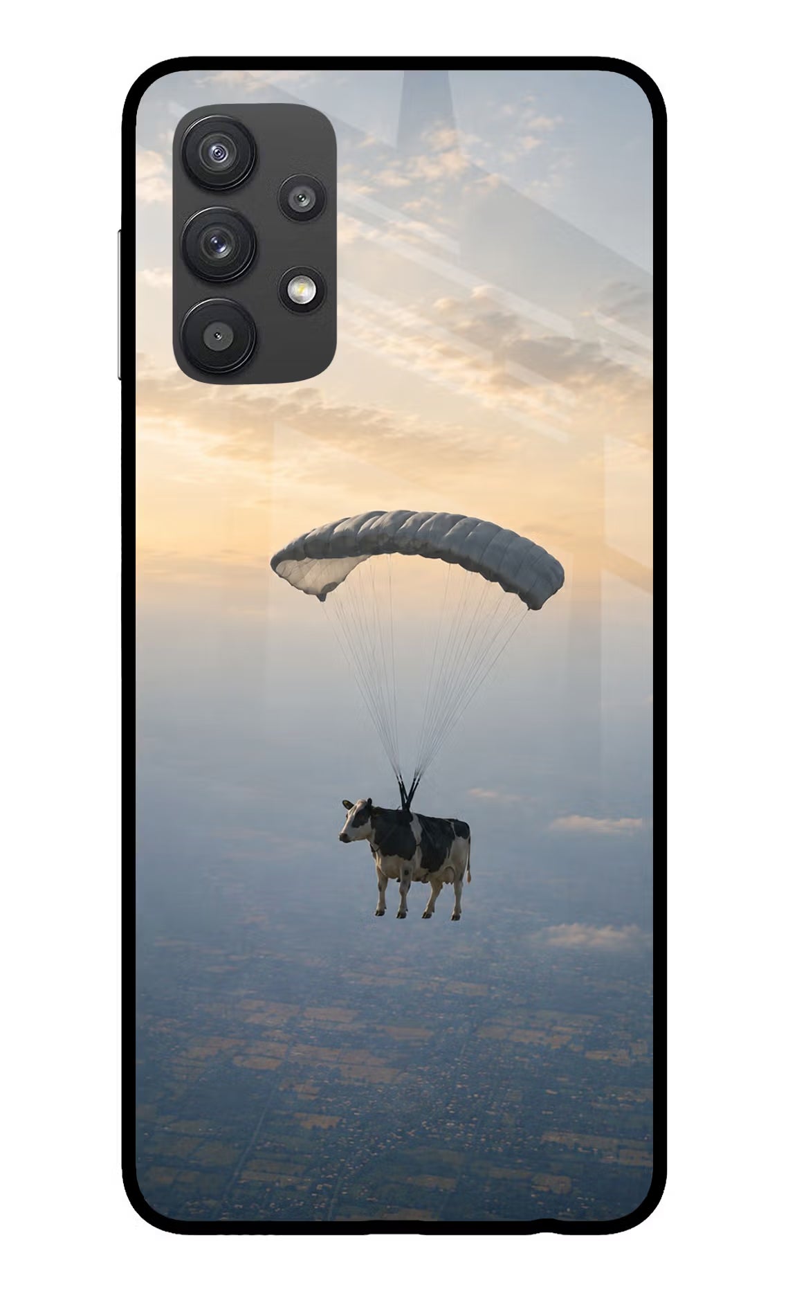 Skydiving Cow Samsung M32 5G Glass Case - Skydiving Cow Samsung M32 5G Glass Case Skydiving Cow Samsung M32 5G Glass Case