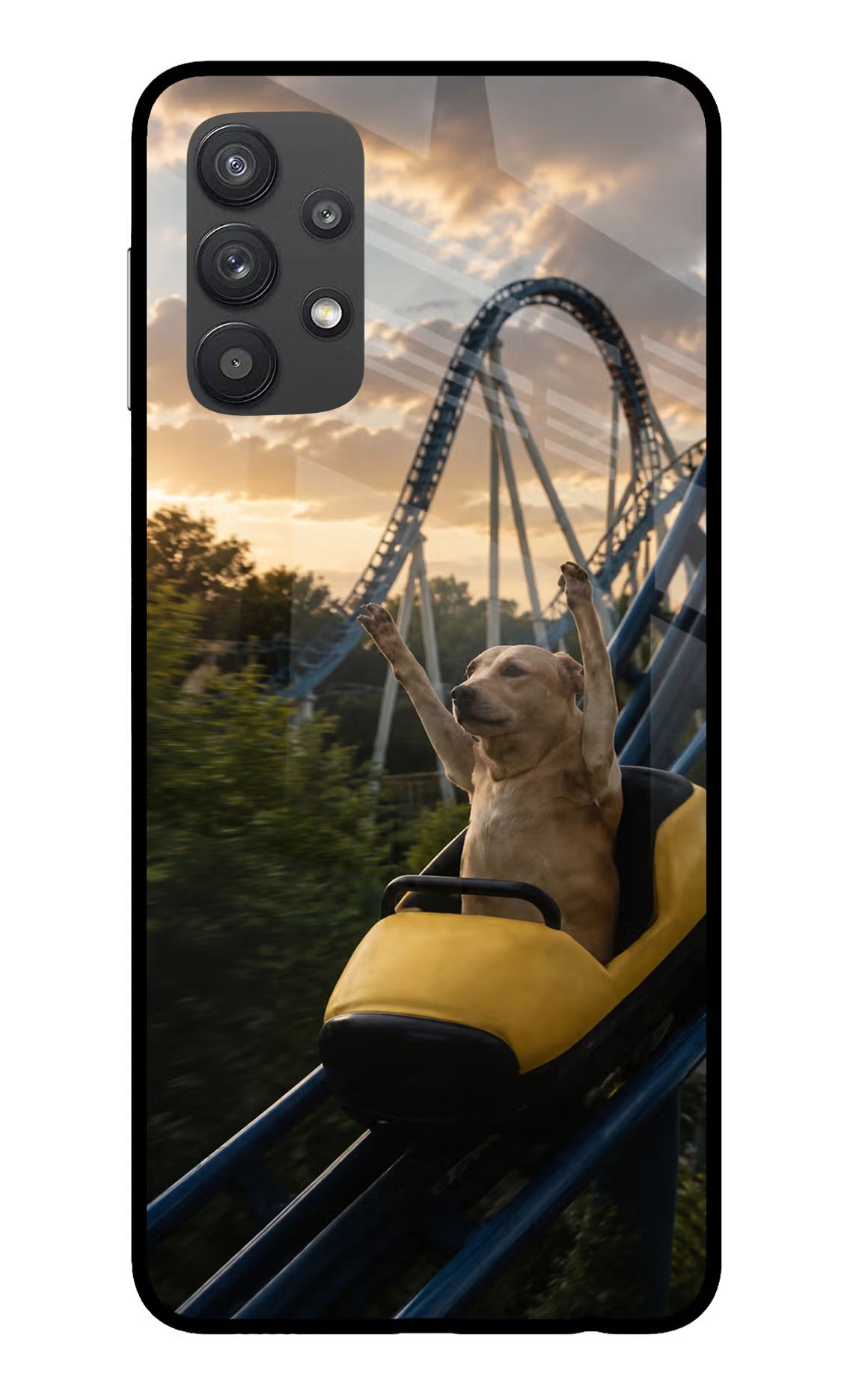 Rollercoaster Dog Samsung M32 5G Glass Case - Rollercoaster Dog Samsung M32 5G Glass Case Rollercoaster Dog Samsung M32 5G Glass Case
