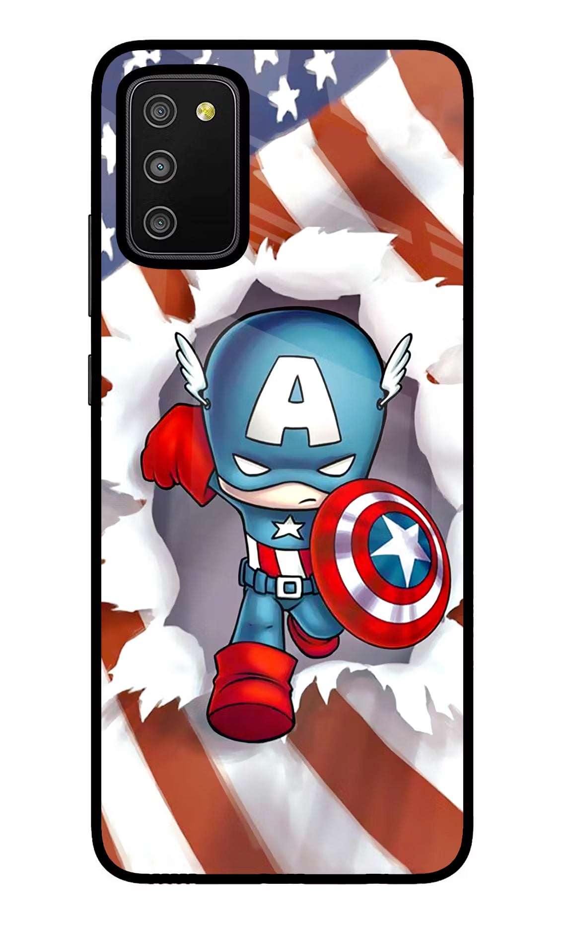Captain America Samsung M02s Glass Case - Captain America Samsung M02s Glass Case Captain America Samsung M02s Glass Case