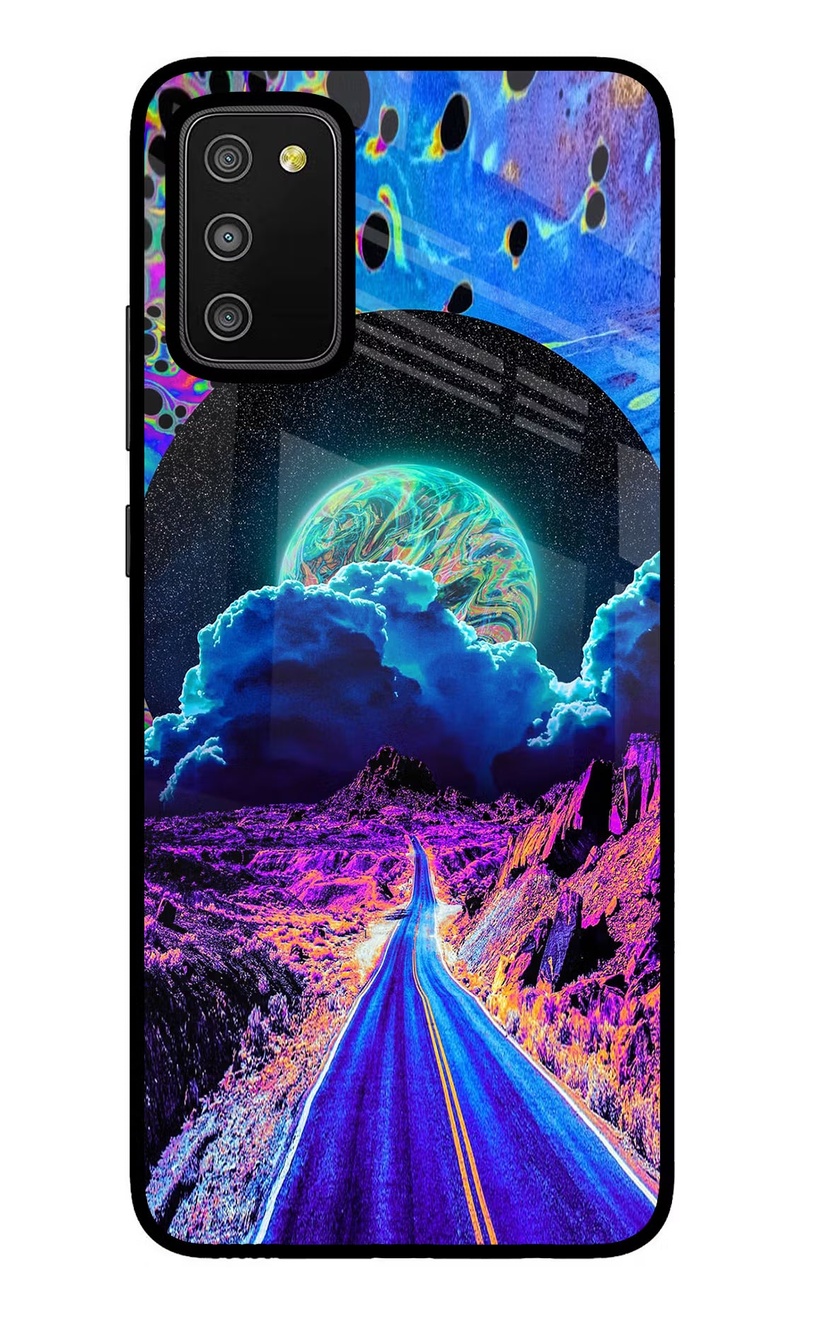 Psychedelic Painting Samsung M02s Glass Case - Psychedelic Painting Samsung M02s Glass Case Psychedelic Painting Samsung M02s Glass Case