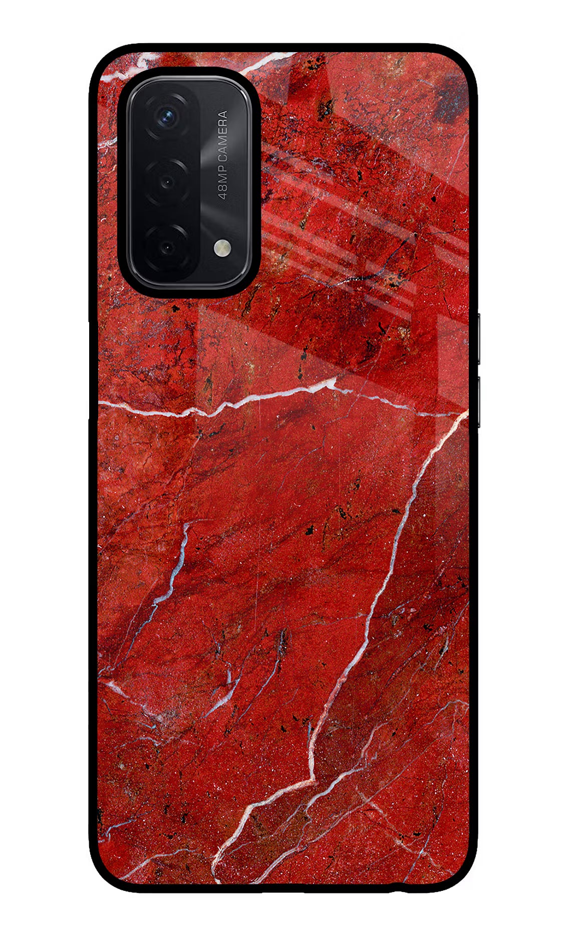 Red Marble Design Oppo A74 5G Back Cover - Red Marble Design Oppo A74 5G Glass Case Back Cover by Casekaro Red Marble Design Oppo A74 5G Glass Case Back Cover by Casekaro