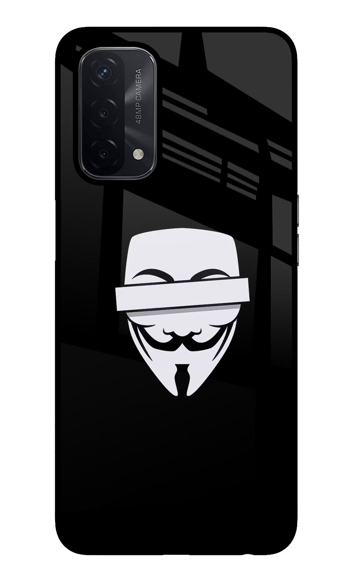 Anonymous Face Oppo A74 5G Glass Case - Anonymous Face Oppo A74 5G Glass Case Anonymous Face Oppo A74 5G Glass Case