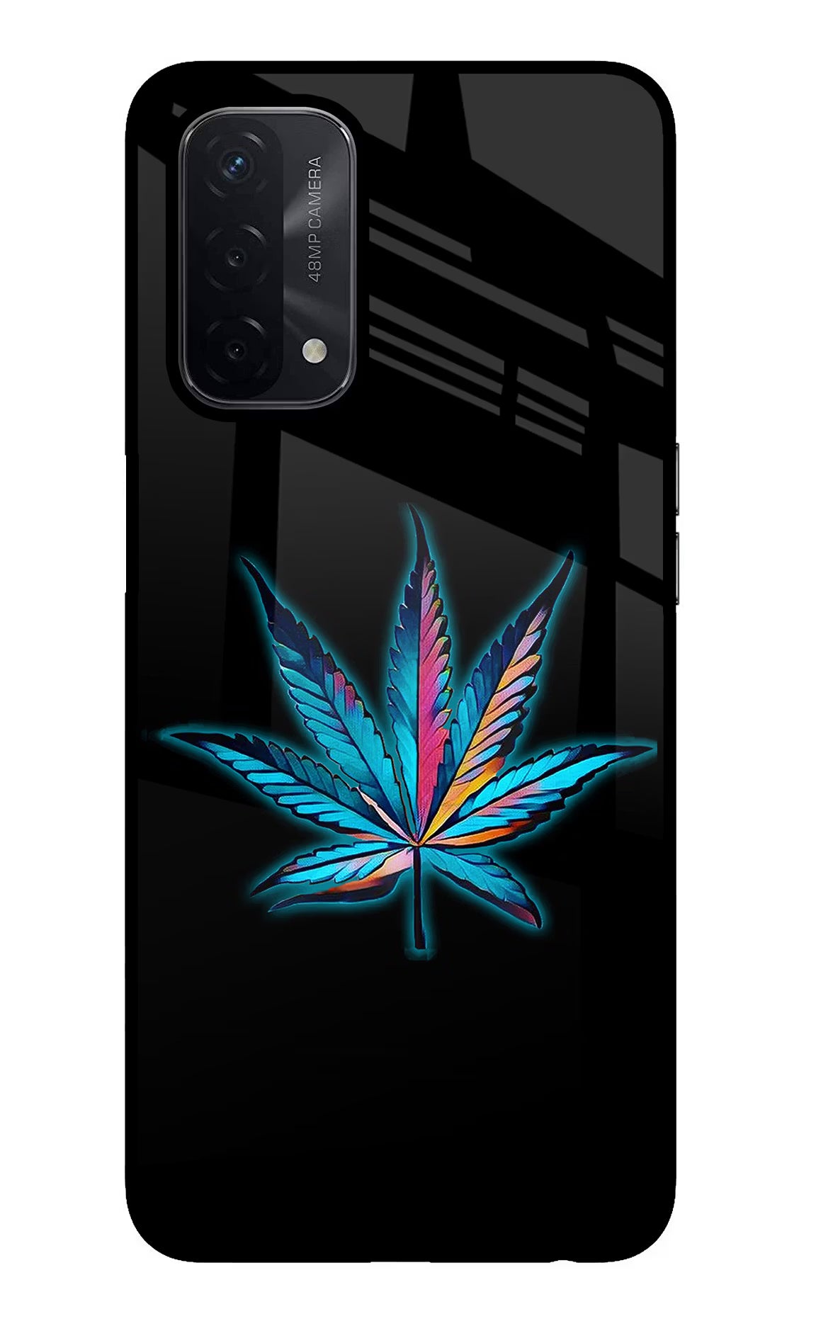 Weed Oppo A74 5G Back Cover - Weed Oppo A74 5G Glass Case Back Cover by Casekaro Weed Oppo A74 5G Glass Case Back Cover by Casekaro