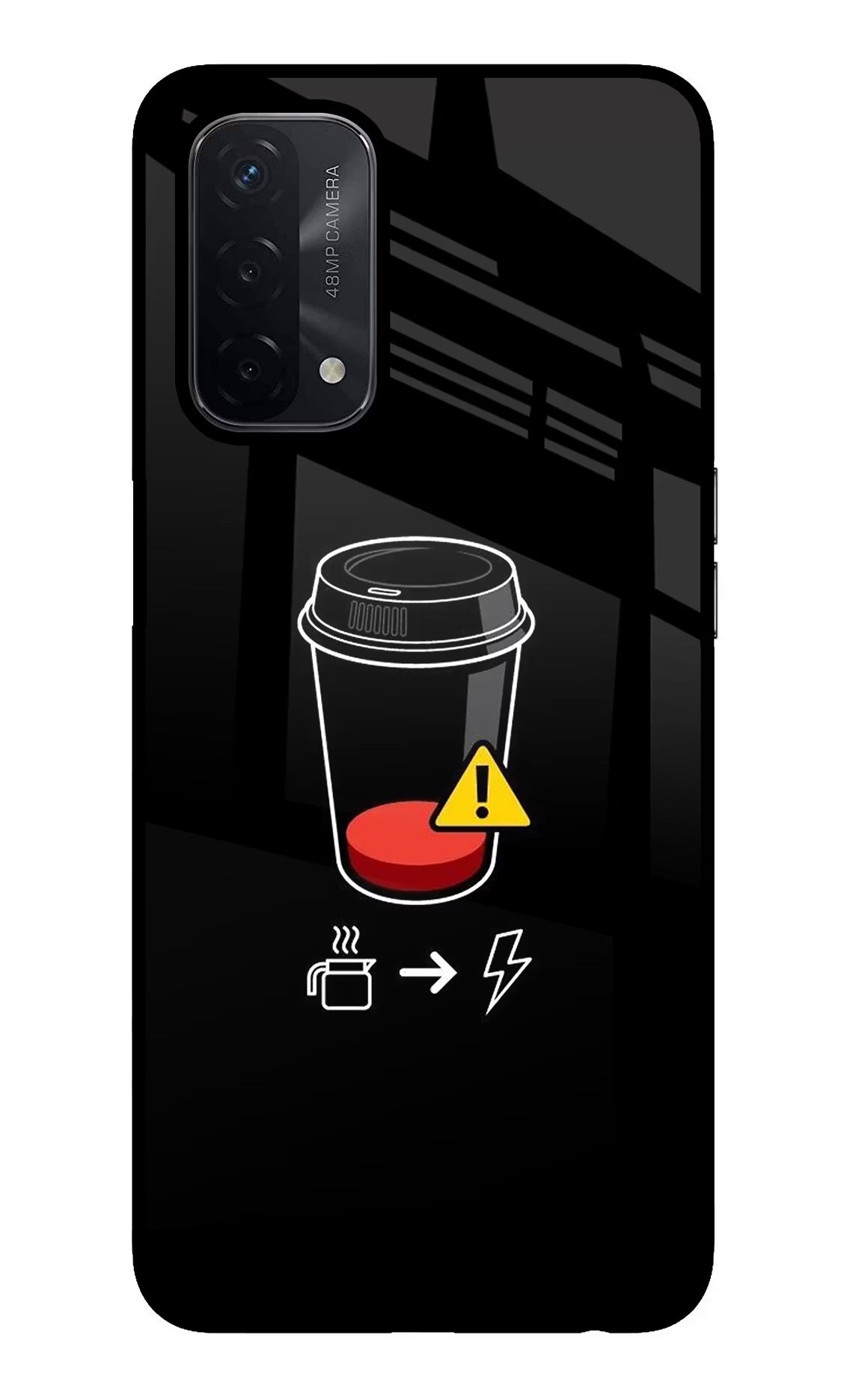 Coffee Oppo A74 5G Back Cover - Coffee Oppo A74 5G Glass Case Back Cover by Casekaro Coffee Oppo A74 5G Glass Case Back Cover by Casekaro