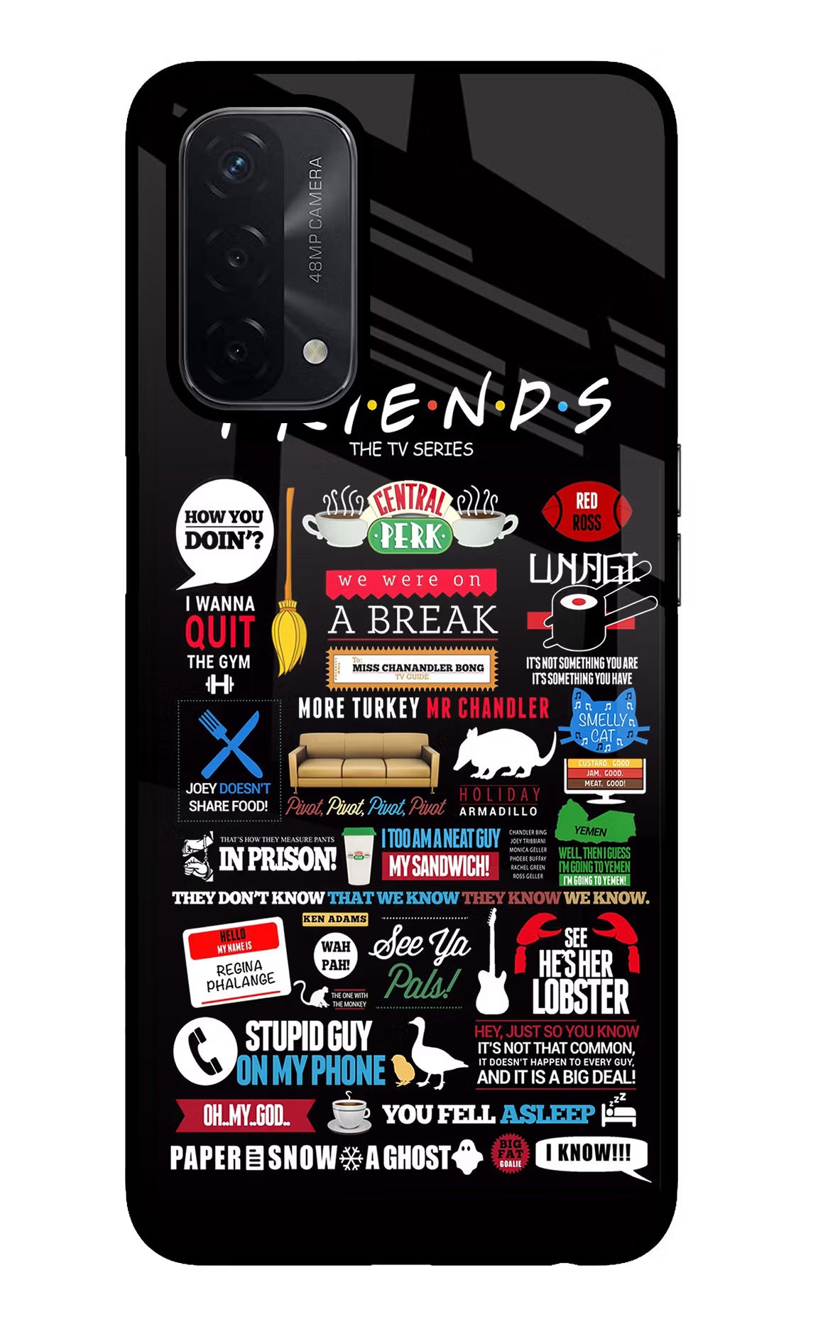FRIENDS Oppo A74 5G Glass Case - FRIENDS Oppo A74 5G Glass Case FRIENDS Oppo A74 5G Glass Case