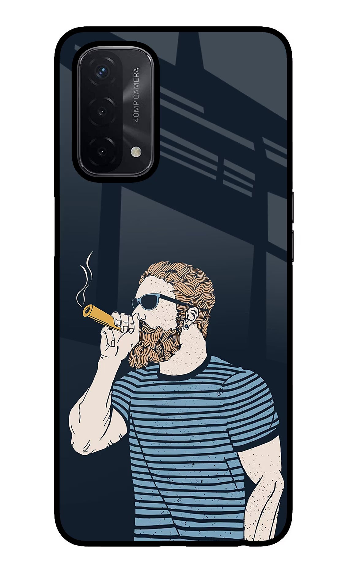 Smoking Oppo A74 5G Back Cover - Smoking Oppo A74 5G Glass Case Back Cover by Casekaro Smoking Oppo A74 5G Glass Case Back Cover by Casekaro