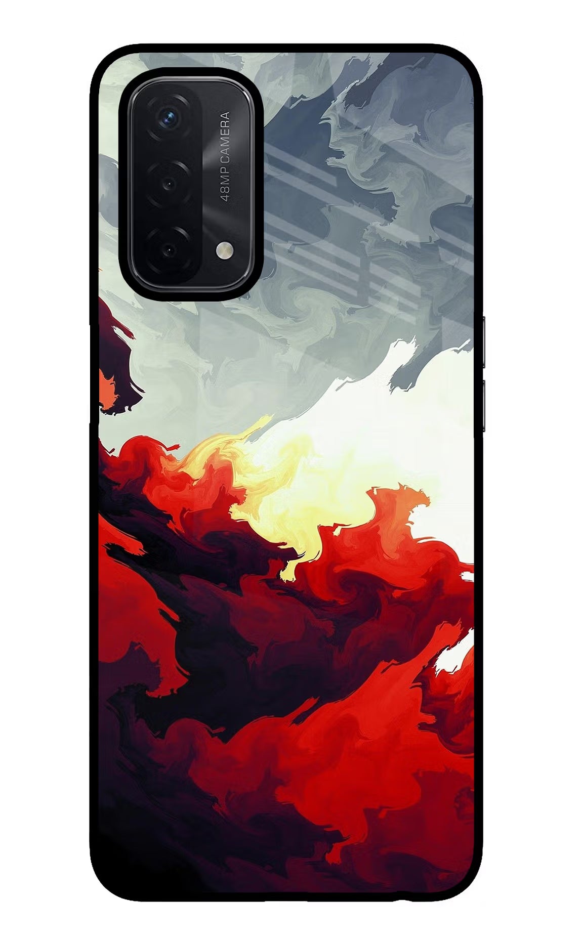 Fire Cloud Oppo A74 5G Glass Case - Fire Cloud Oppo A74 5G Glass Case Fire Cloud Oppo A74 5G Glass Case