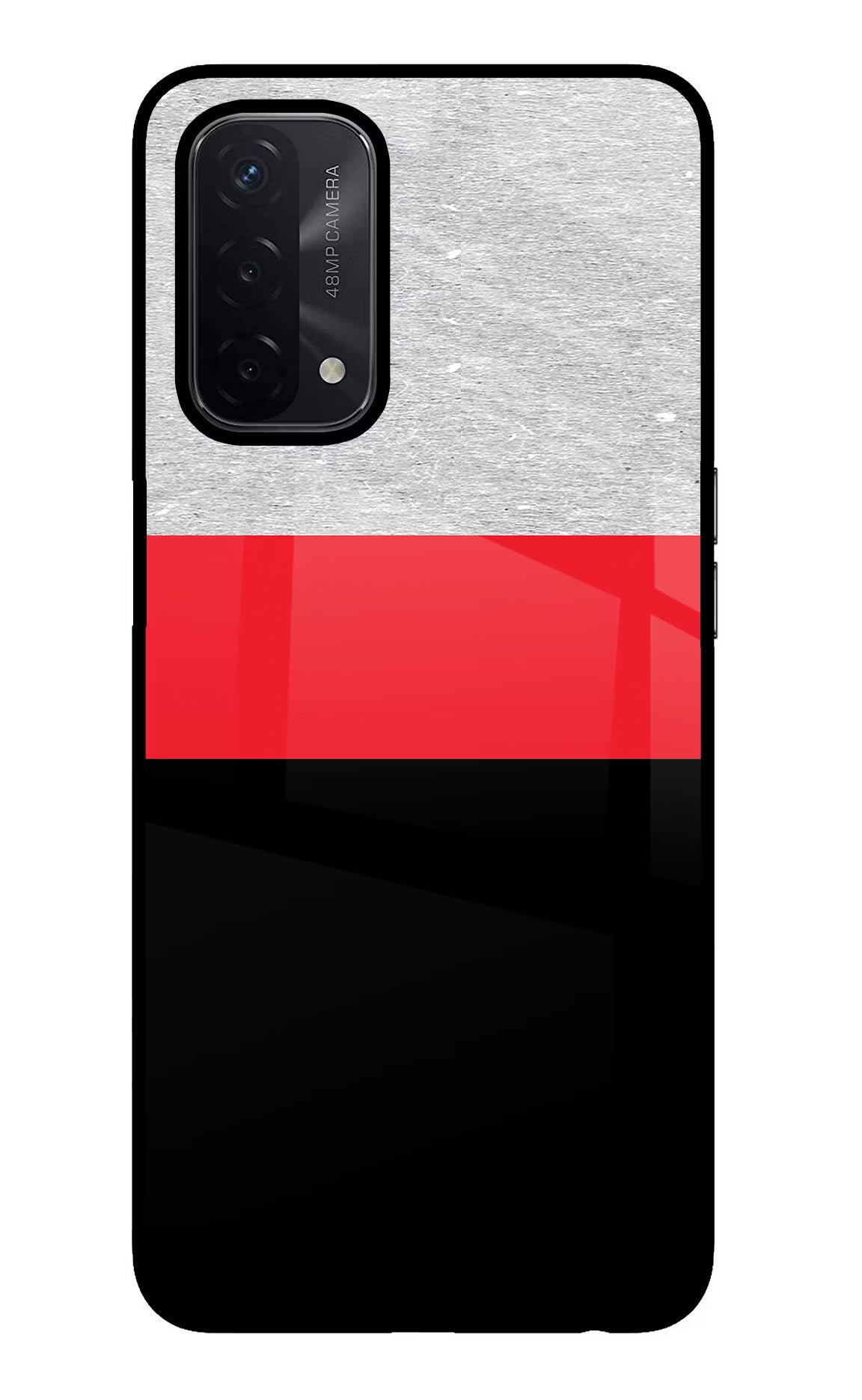 Tri Color Pattern Oppo A74 5G Back Cover - Tri Color Pattern Oppo A74 5G Glass Case Back Cover by Casekaro Tri Color Pattern Oppo A74 5G Glass Case Back Cover by Casekaro