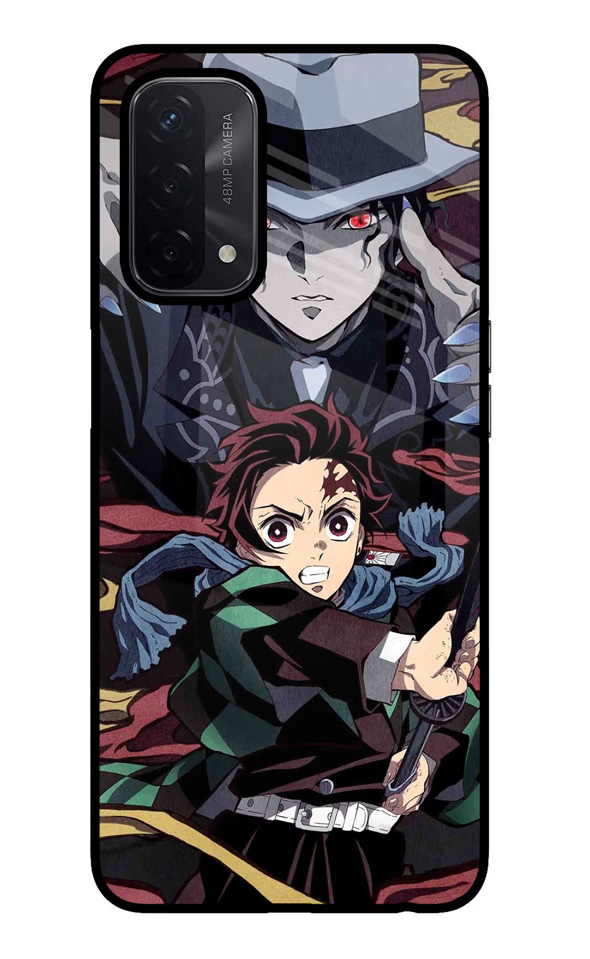 Demon Slayer Oppo A74 5G Back Cover - Demon Slayer Oppo A74 5G Glass Case Back Cover by Casekaro Demon Slayer Oppo A74 5G Glass Case Back Cover by Casekaro
