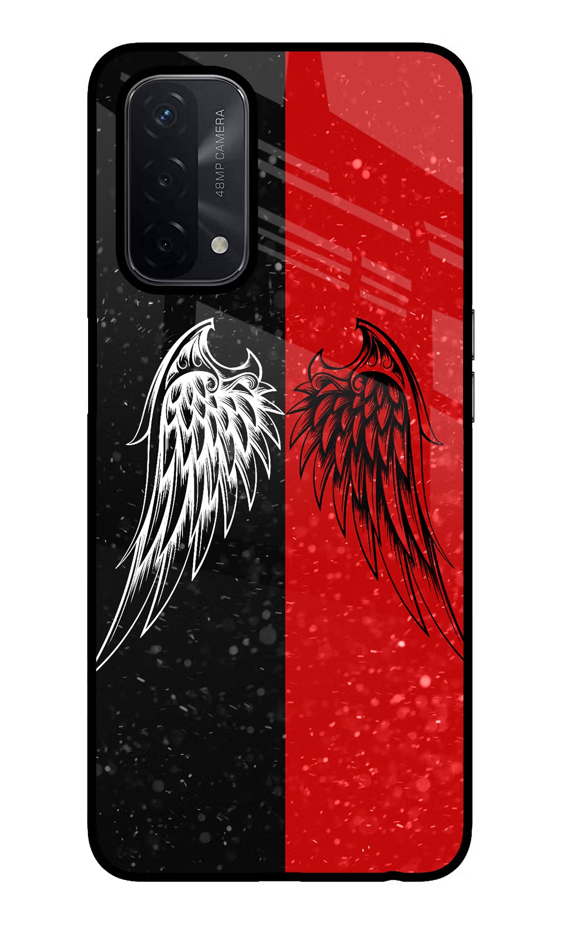 Wings Oppo A74 5G Back Cover - Wings Oppo A74 5G Glass Case Back Cover by Casekaro Wings Oppo A74 5G Glass Case Back Cover by Casekaro