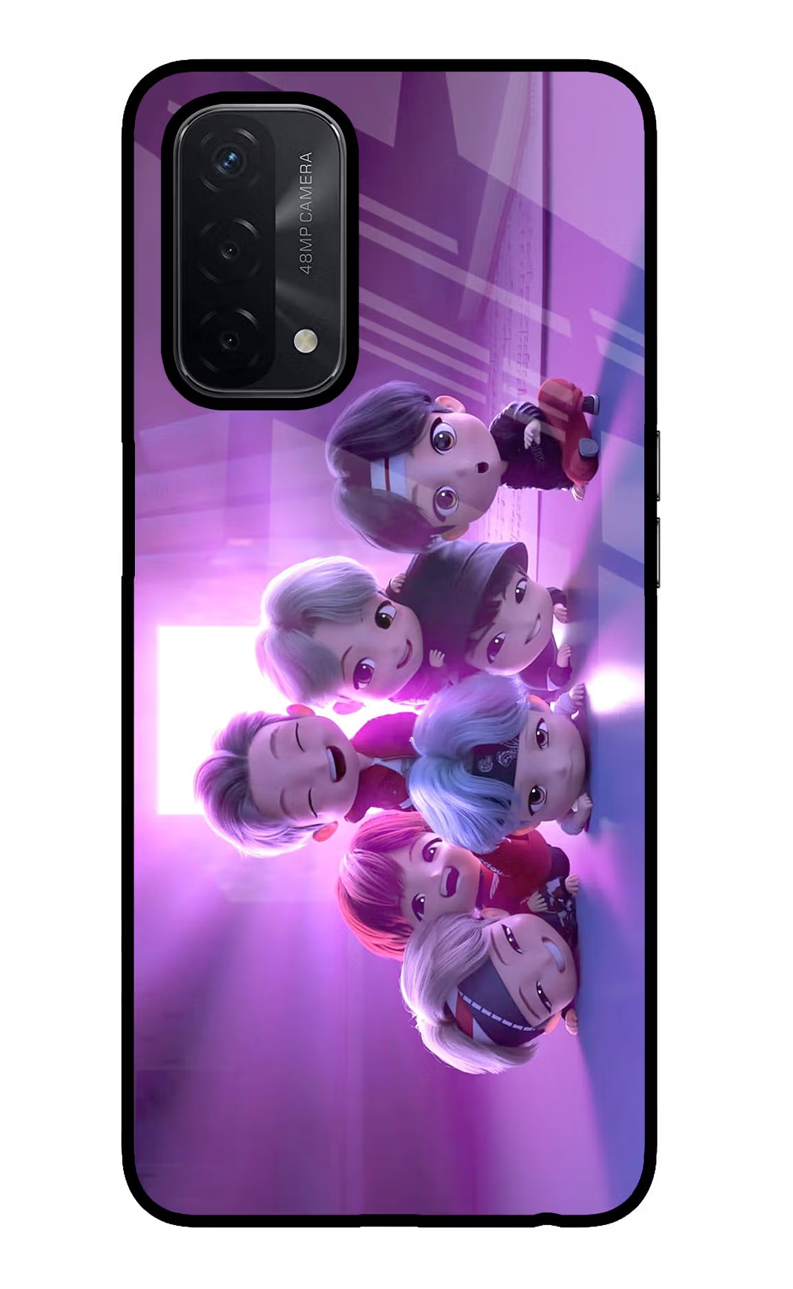 BTS Chibi Oppo A74 5G Glass Case - BTS Chibi Oppo A74 5G Glass Case BTS Chibi Oppo A74 5G Glass Case