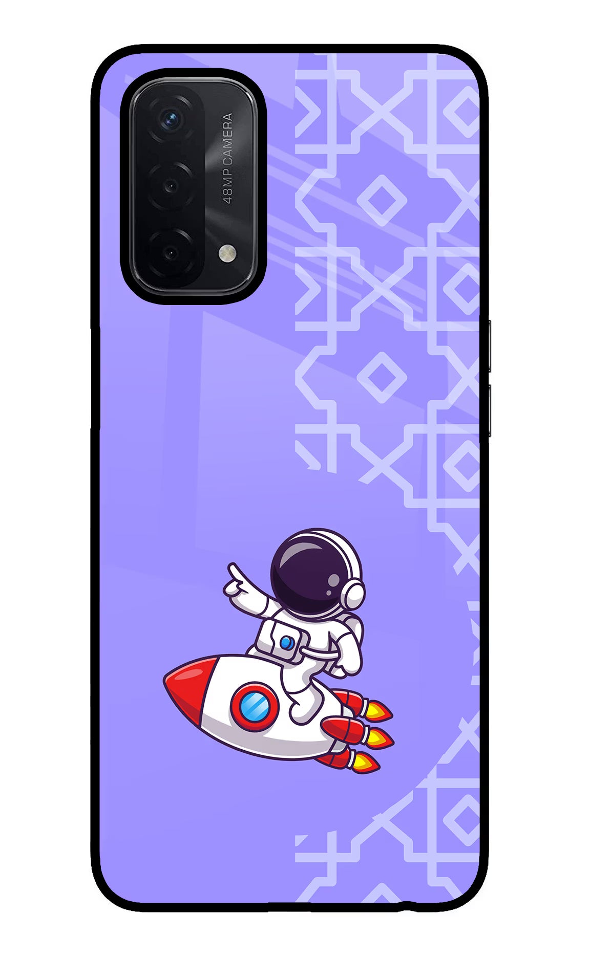 Cute Astronaut Oppo A74 5G Back Cover - Cute Astronaut Oppo A74 5G Glass Case Back Cover by Casekaro Cute Astronaut Oppo A74 5G Glass Case Back Cover by Casekaro