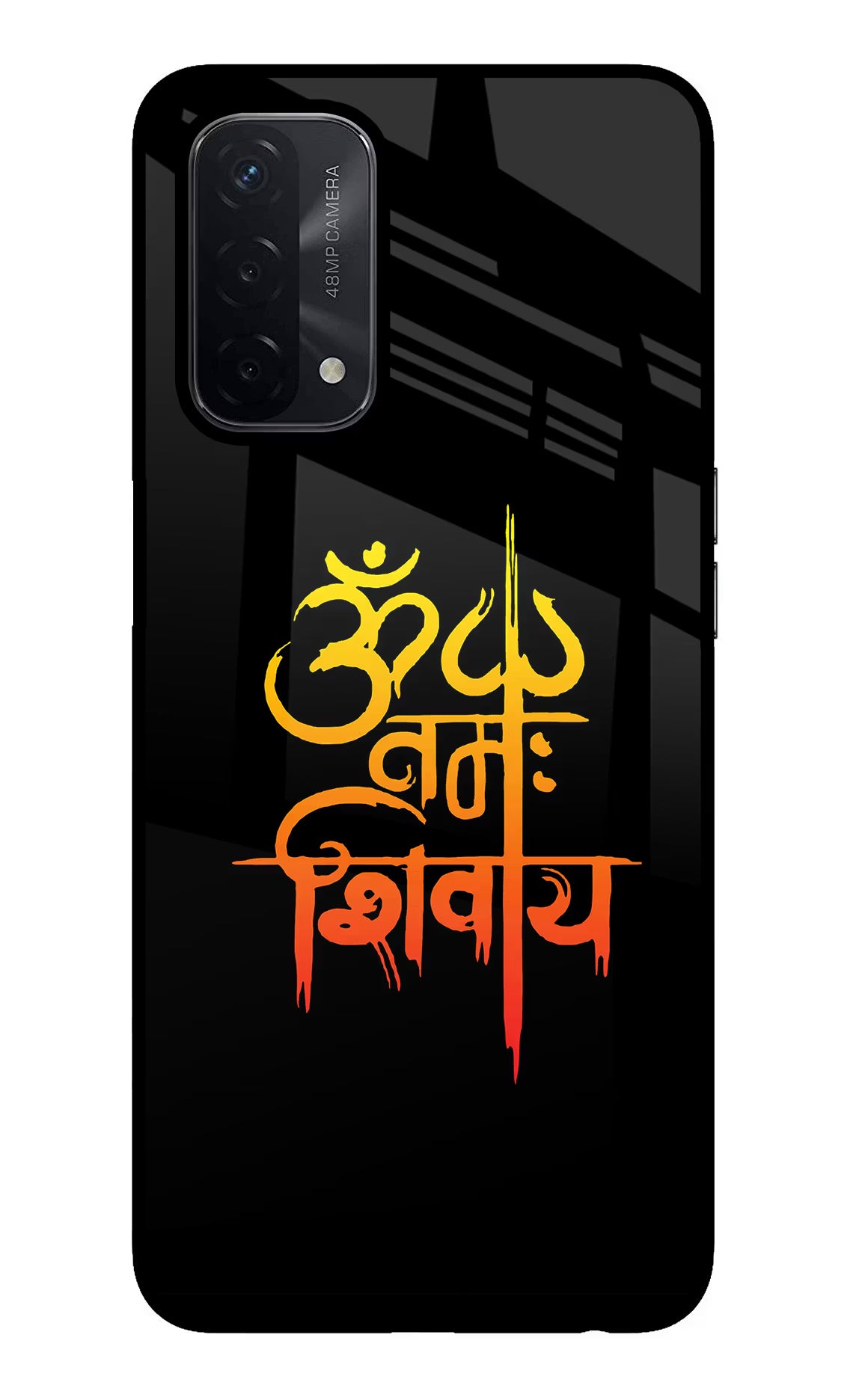 Om Namah Shivay Oppo A74 5G Back Cover - Om Namah Shivay Oppo A74 5G Glass Case Back Cover by Casekaro Om Namah Shivay Oppo A74 5G Glass Case Back Cover by Casekaro