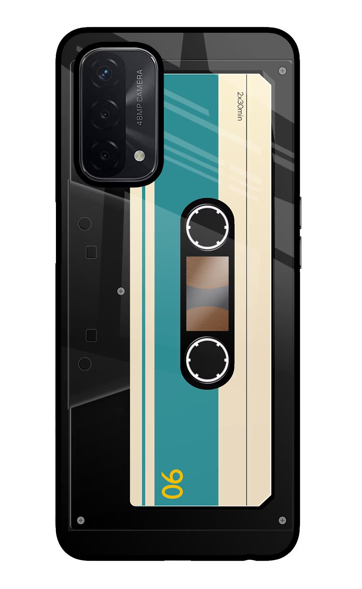Cassette Oppo A74 5G Back Cover - Cassette Oppo A74 5G Glass Case Back Cover by Casekaro Cassette Oppo A74 5G Glass Case Back Cover by Casekaro