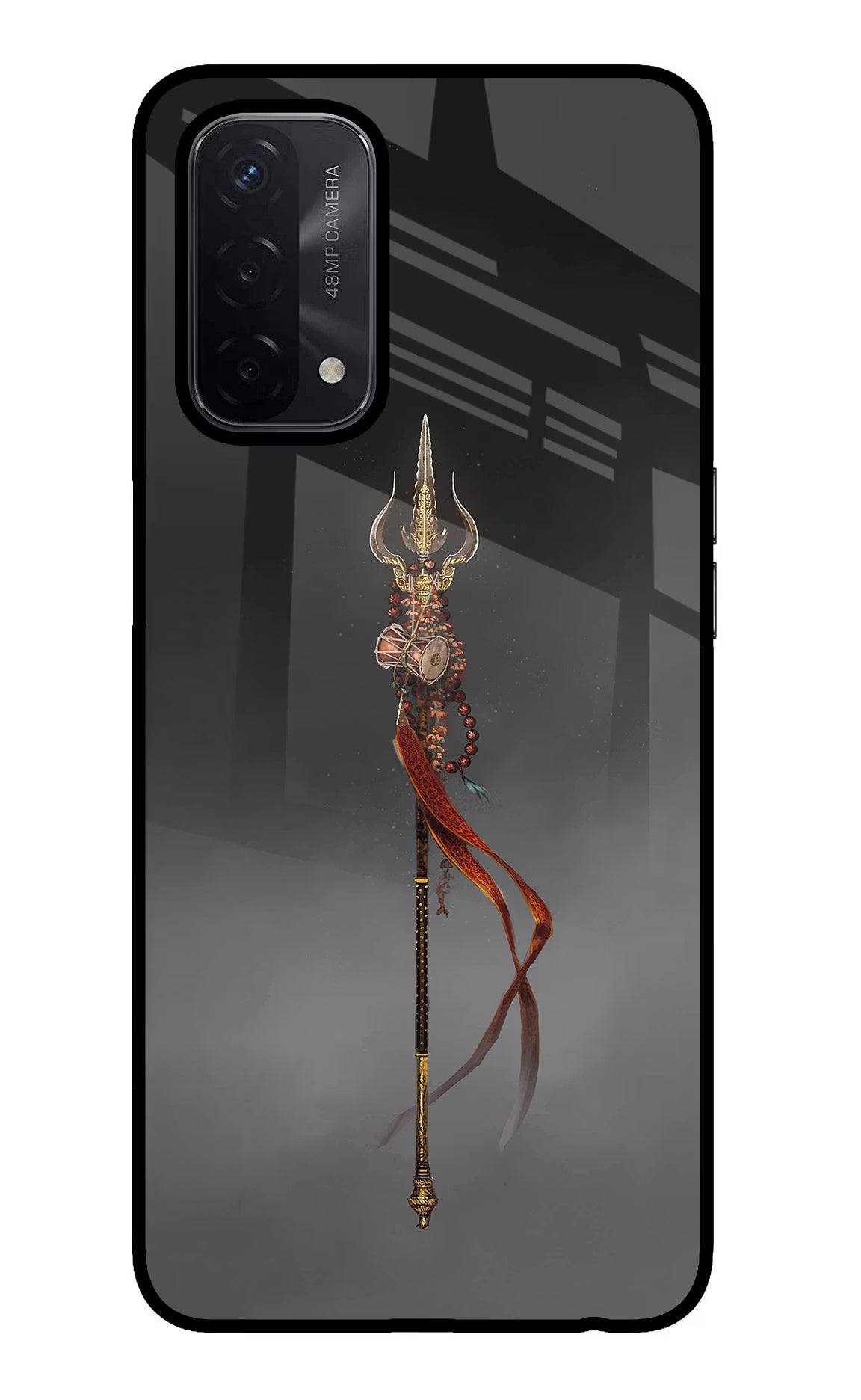 Shiv Trishul Oppo A74 5G Back Cover - Shiv Trishul Oppo A74 5G Glass Case Back Cover by Casekaro Shiv Trishul Oppo A74 5G Glass Case Back Cover by Casekaro