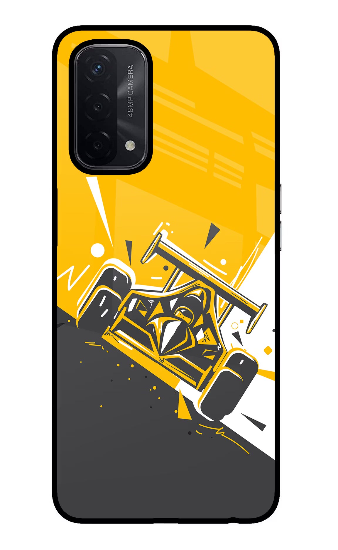 Track King Oppo A74 5G Back Cover - Track King Oppo A74 5G Glass Case Back Cover by Casekaro Track King Oppo A74 5G Glass Case Back Cover by Casekaro