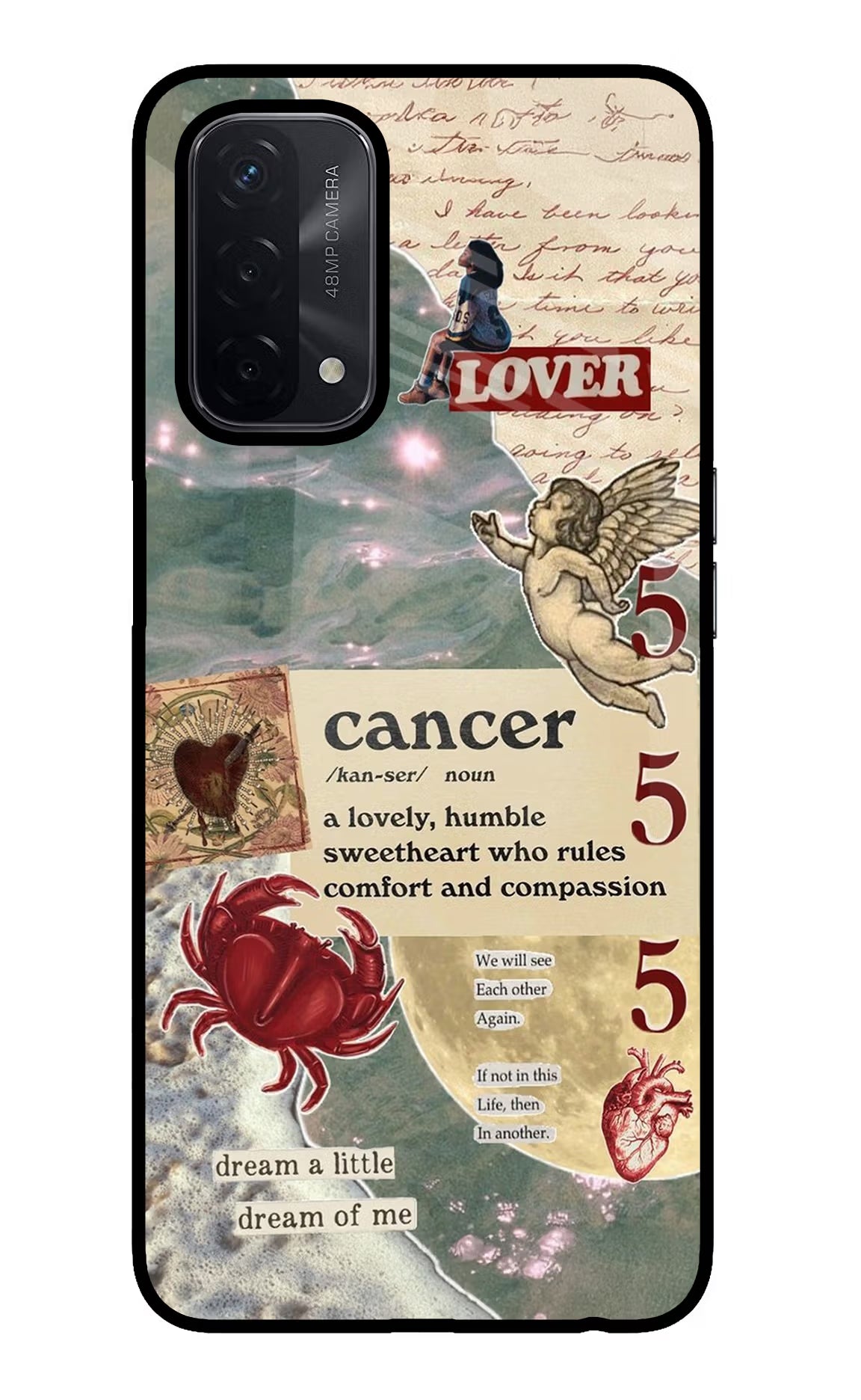 Cancer Zodiac Oppo A74 5G Back Cover - Cancer Zodiac Oppo A74 5G Glass Case Back Cover by Casekaro Cancer Zodiac Oppo A74 5G Glass Case Back Cover by Casekaro