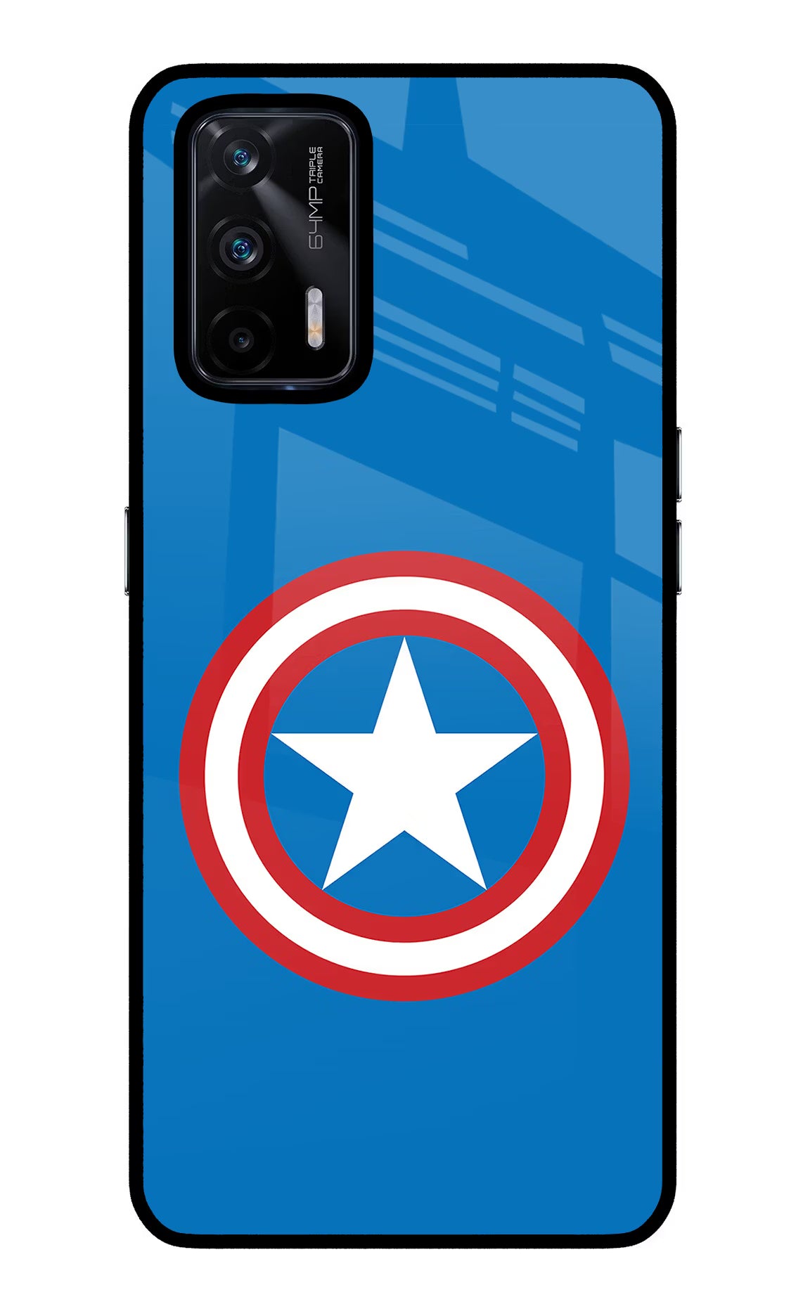 Captain America Logo Realme X7 Max Glass Case - Captain America Logo Realme X7 Max Glass Case Captain America Logo Realme X7 Max Glass Case