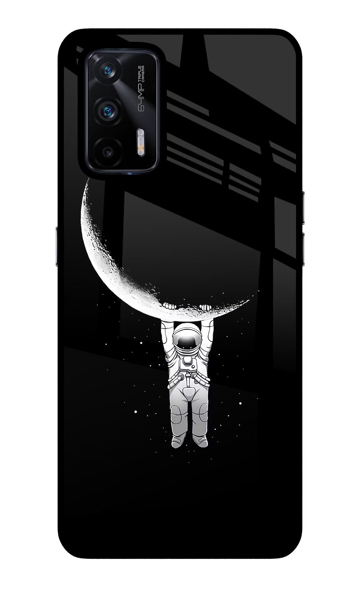 Moon Space Realme X7 Max Back Cover - Moon Space Realme X7 Max Glass Case Back Cover by Casekaro Moon Space Realme X7 Max Glass Case Back Cover by Casekaro