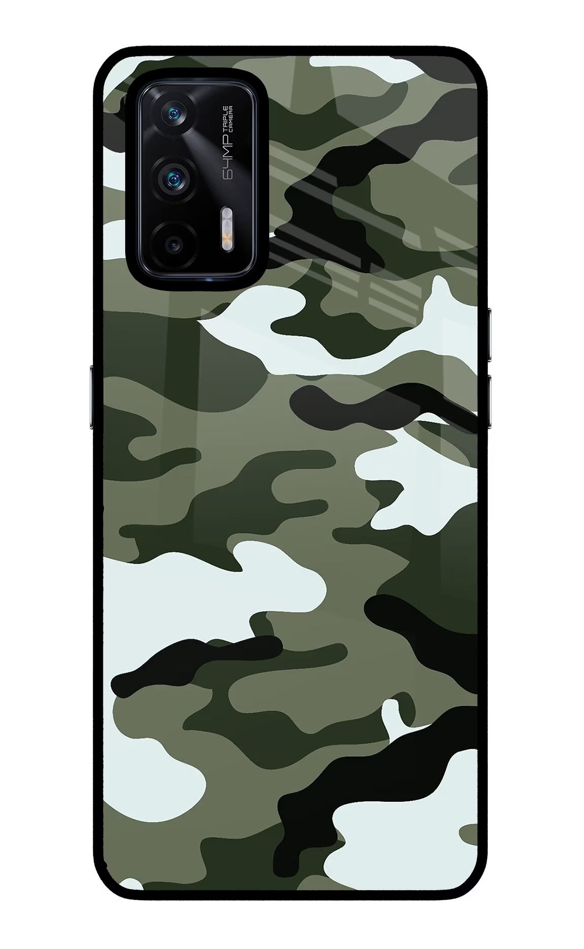 Camouflage Realme X7 Max Glass Case - Camouflage Realme X7 Max Glass Case Camouflage Realme X7 Max Glass Case