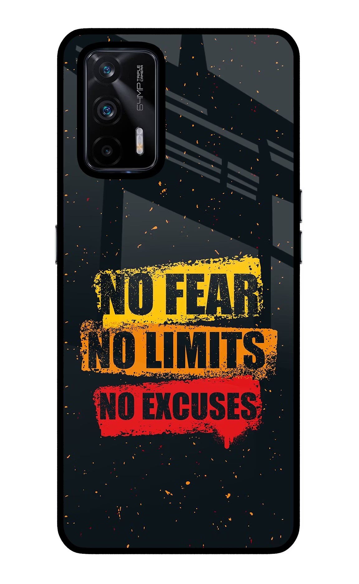 No Fear No Limits No Excuse Realme X7 Max Back Cover - No Fear No Limits No Excuse Realme X7 Max Glass Case Back Cover by Casekaro No Fear No Limits No Excuse Realme X7 Max Glass Case Back Cover by Casekaro