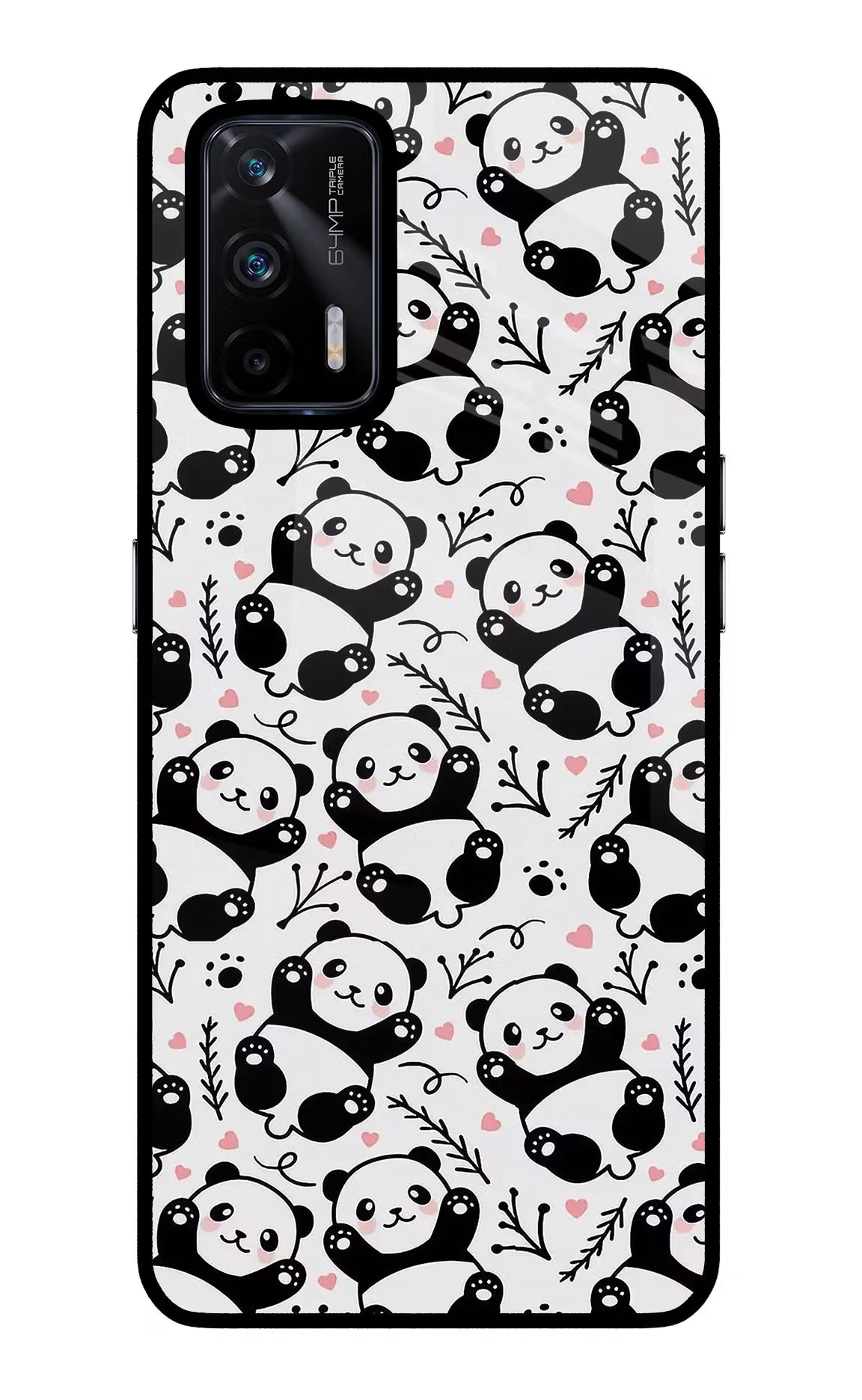Cute Panda Realme X7 Max Back Cover - Cute Panda Realme X7 Max Glass Case Back Cover by Casekaro Cute Panda Realme X7 Max Glass Case Back Cover by Casekaro